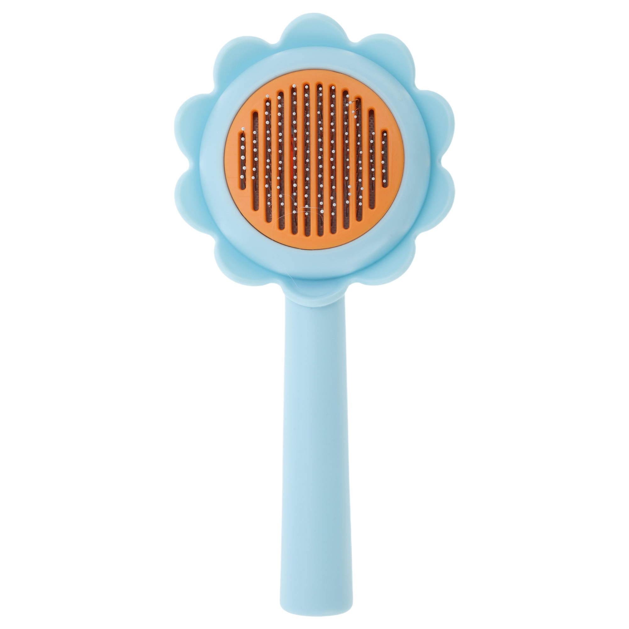 Unique Bargains Flower Shape Pet Brush Cleaning Brush Yellow Blue 7.09 in