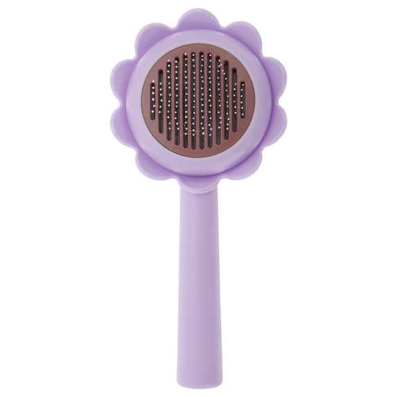 Unique Bargains Flower Shape Pet Brush Cleaning Brush Yellow Purple 7.09 in