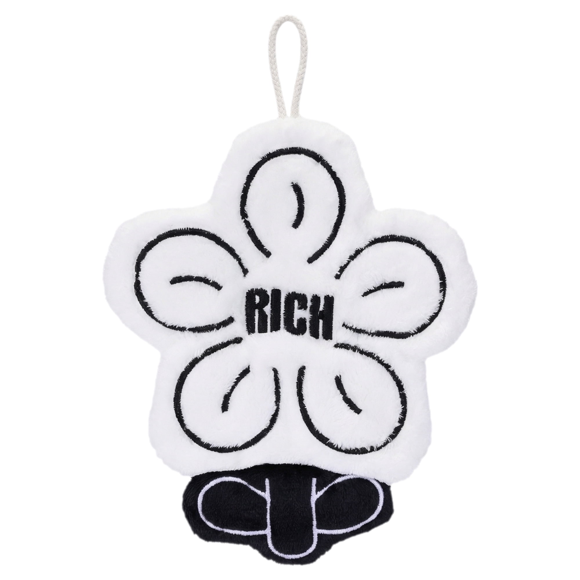 Unique Bargains Flower-Shaped Hanging Hand Towels White 1pc