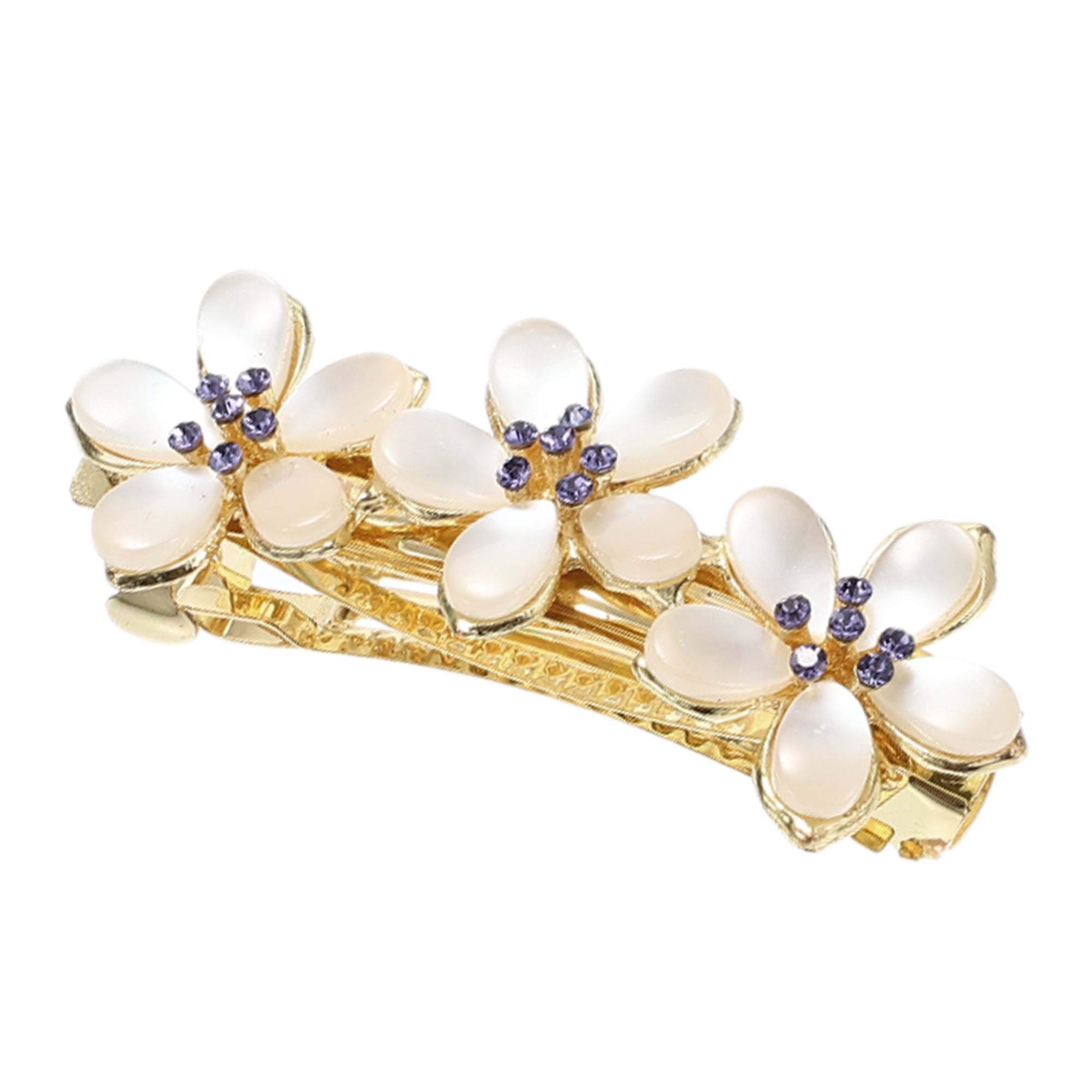 Unique Bargains Flower Vintage Rhinestone Barrettes Hair Accessories