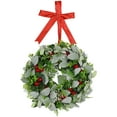 thumbnail image 1 of Unique Bargains Flower Wreaths for Front Door Artificial Wreath with Berries Green Red, 1 of 1