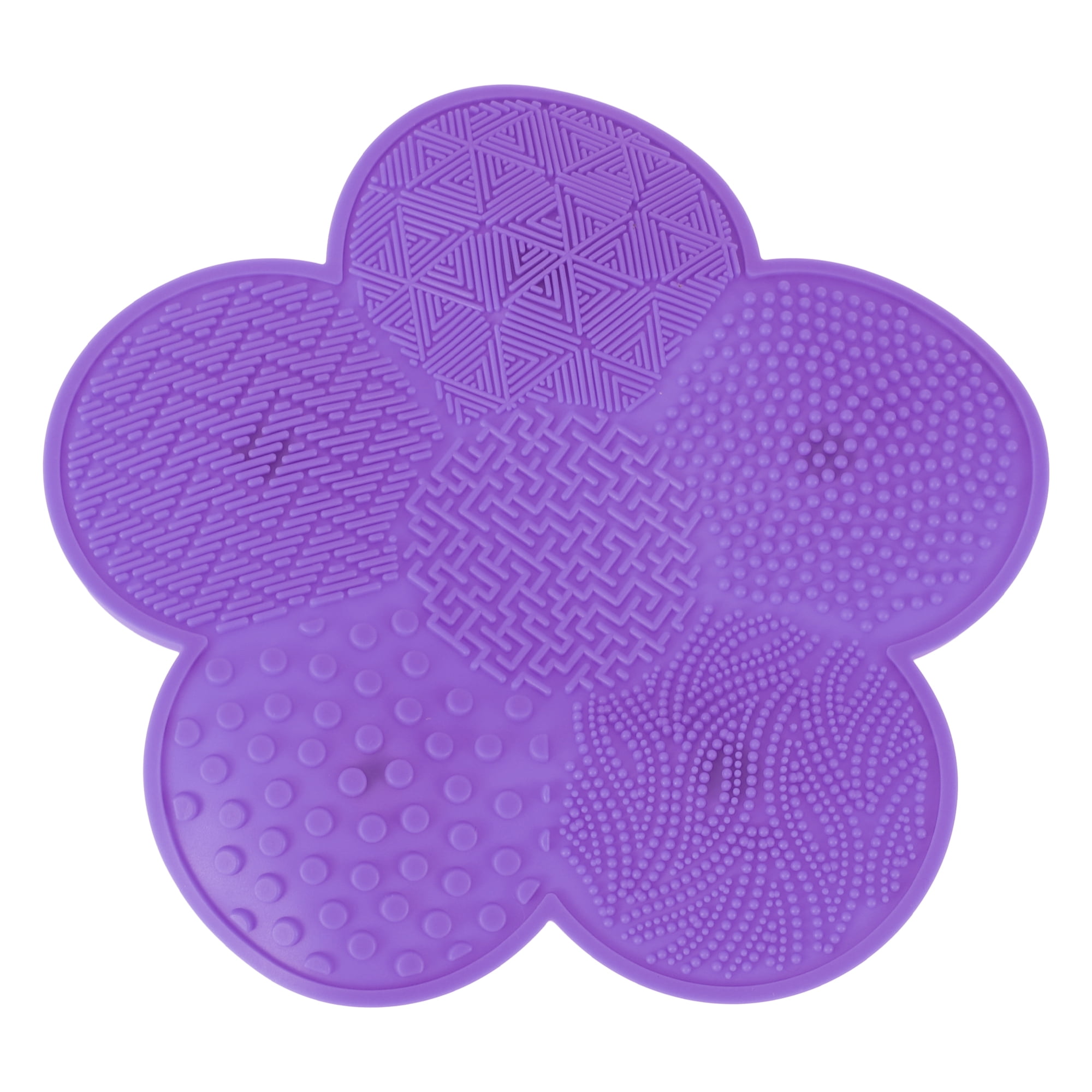 Unique Bargains Flower-shaped Makeup Sponge Brush Cleaner Purple
