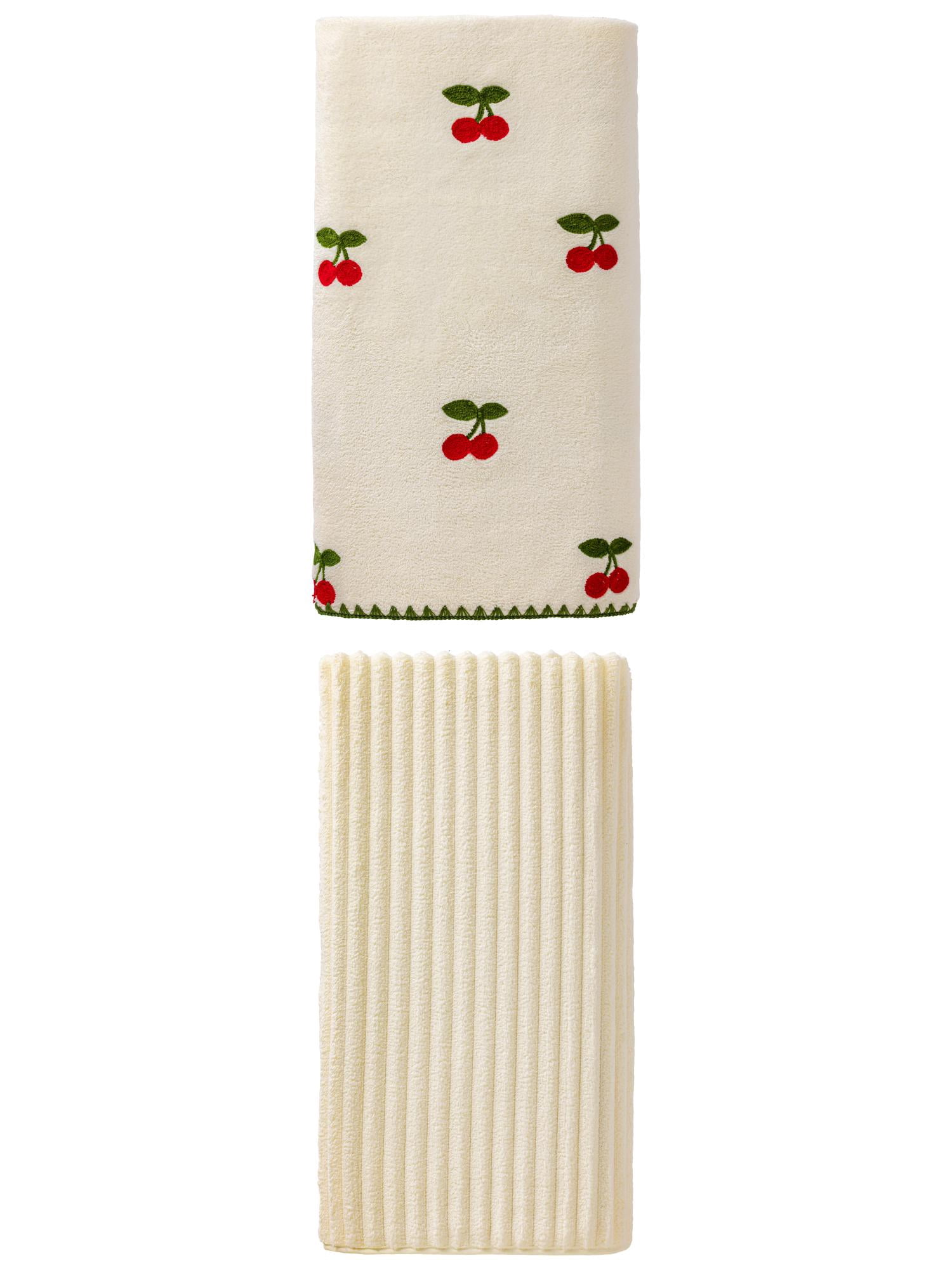Unique Bargains 1pc Cream White 55" x 28" 1pc White 55" x 28" Soft Towels