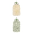 thumbnail image 1 of Unique Bargains Fluffy Chenille Hanging Hand Towel Absorbent Towel Green/Yellow 10" x 4", 1 of 7