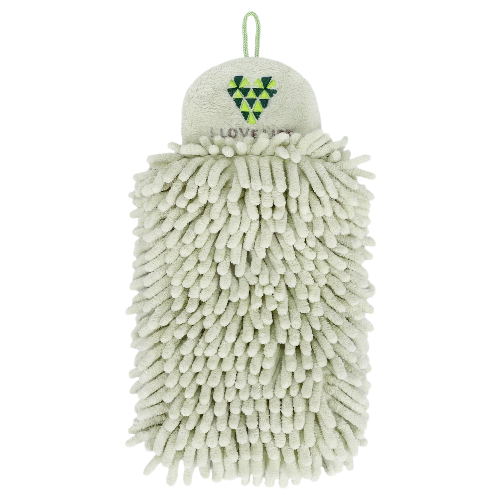 Unique Bargains Fluffy Chenille Ultra Soft Absorbent Quick Dry Towel Green 10" x 4"