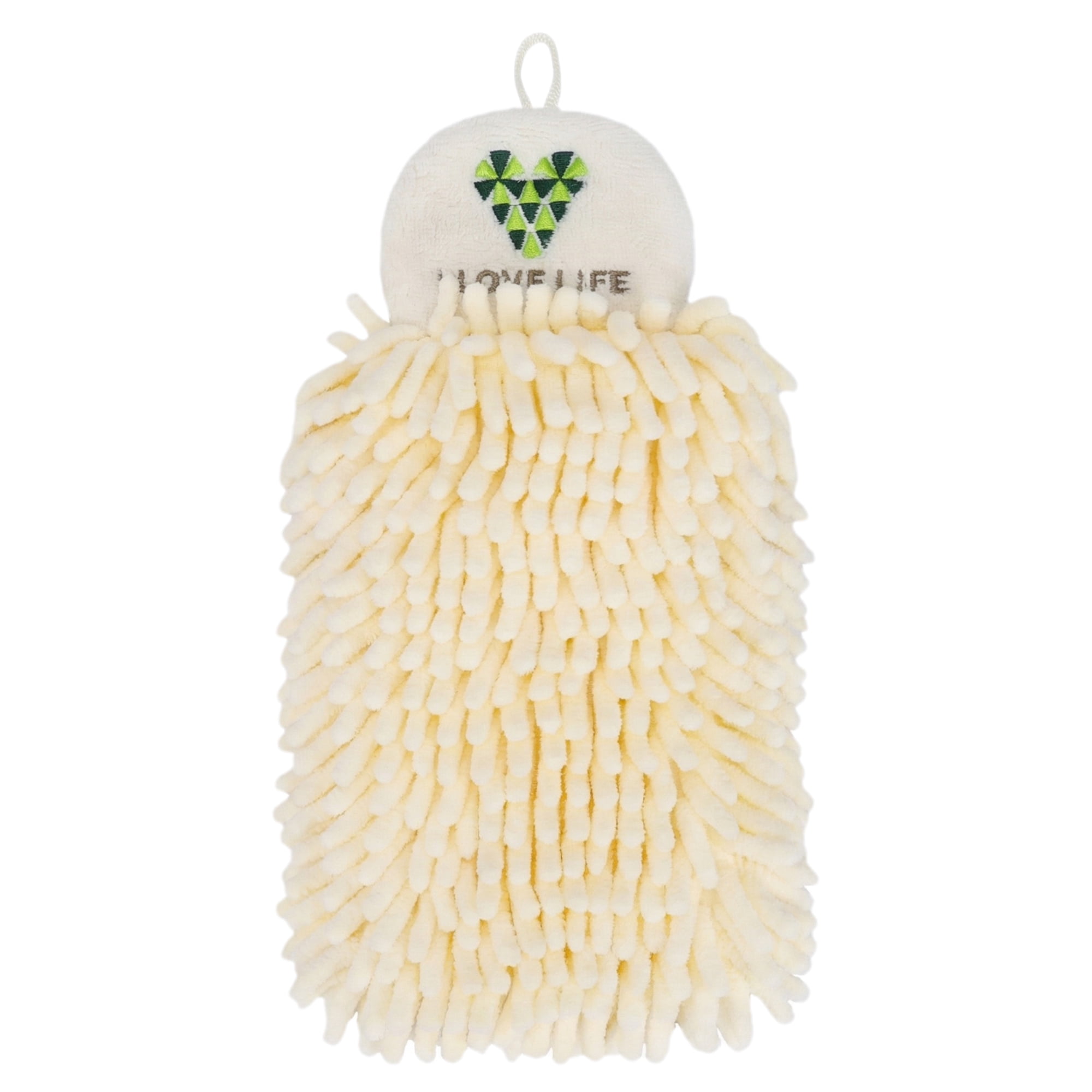 Unique Bargains Fluffy Chenille Ultra Soft Absorbent Quick Dry Towel Yellow 10" x 4"