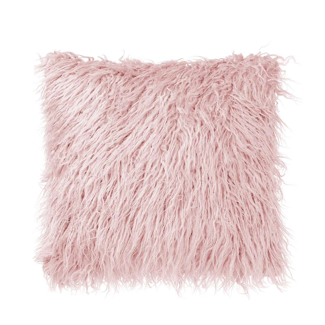 Unique Bargains Fluffy Decorative Faux Fur Throw Pillow Cover 18" x 18" Pink