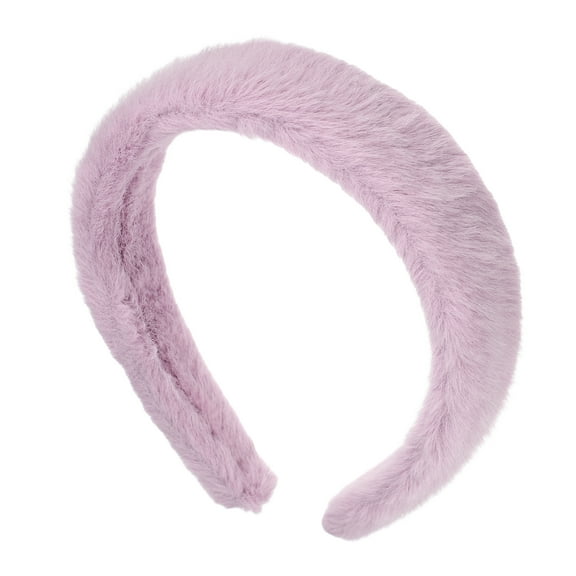 Unique Bargains Fluffy Fuzzy Headband Solid Color Hair Band Plush Headband Soft Fuzzy Hair Hoop Fashion Accessory Purple