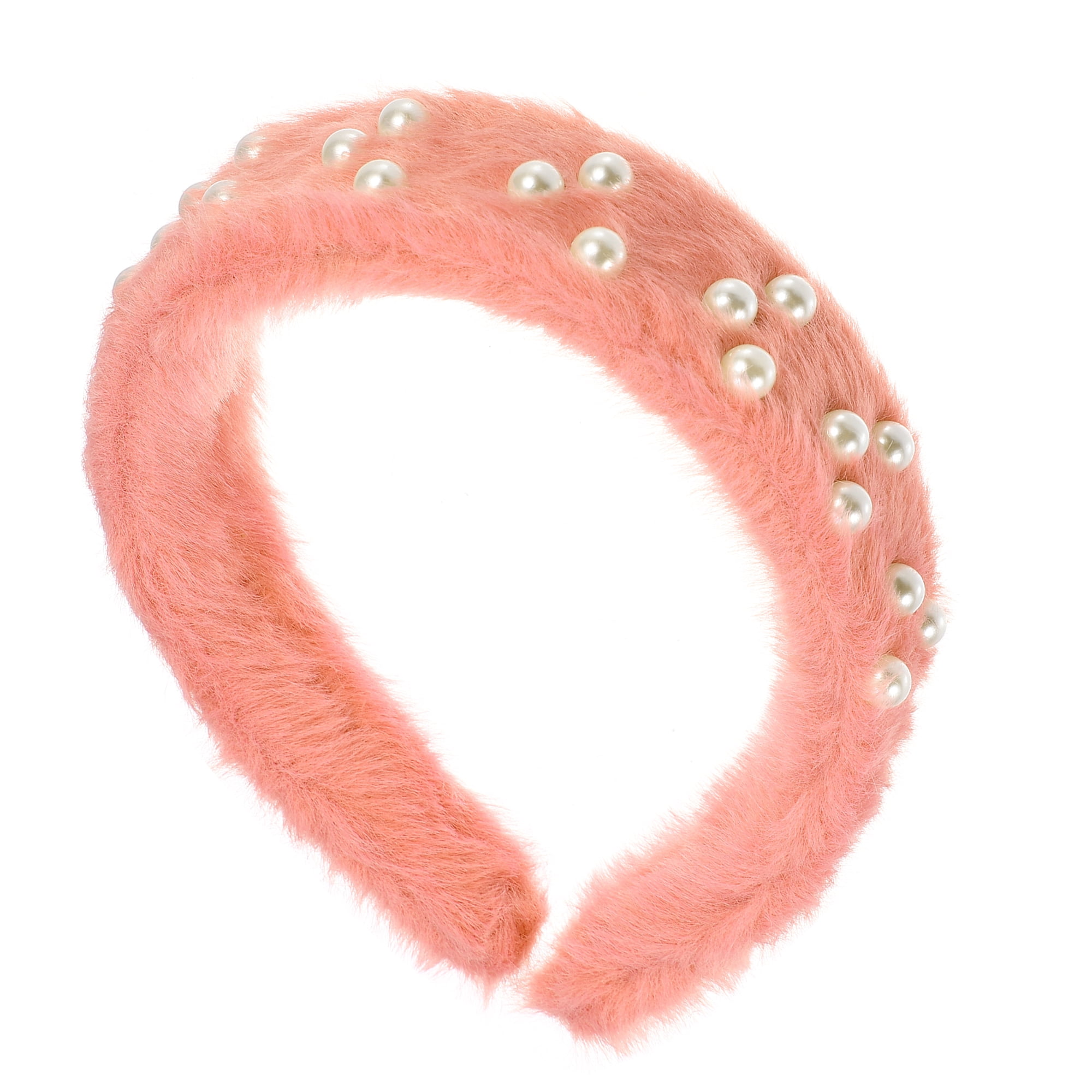 Pink Fur Pearl Embellished Headband Designer Children main image 2
