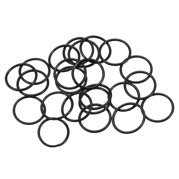 Unique Bargains Fluorine Rubber O Rings 12mm OD, 10mm Inner Diameter, 1mm Width, Seal Gasket Black 25Pcs