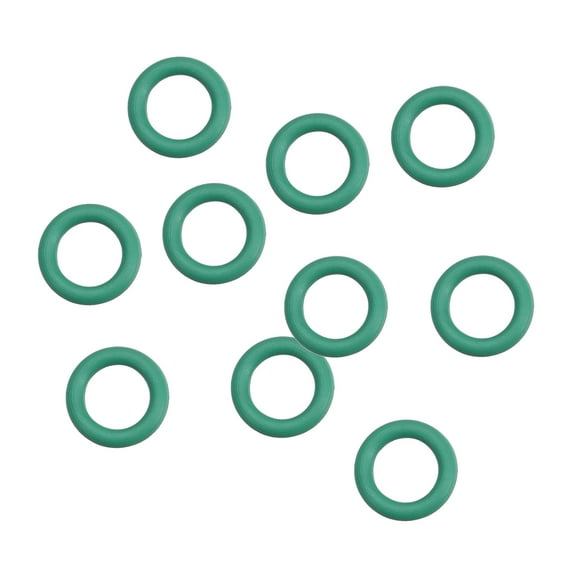 Unique Bargains Fluorine Rubber O Rings 6.5mm OD, 3.5mm Inner Diameter, 1.5mm Width, Seal Gasket Green 10Pcs