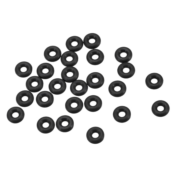 Unique Bargains Fluorine Rubber O Rings 6mm OD, 2.2mm Inner Diameter, 1.9mm Width, Seal Gasket Black 25Pcs