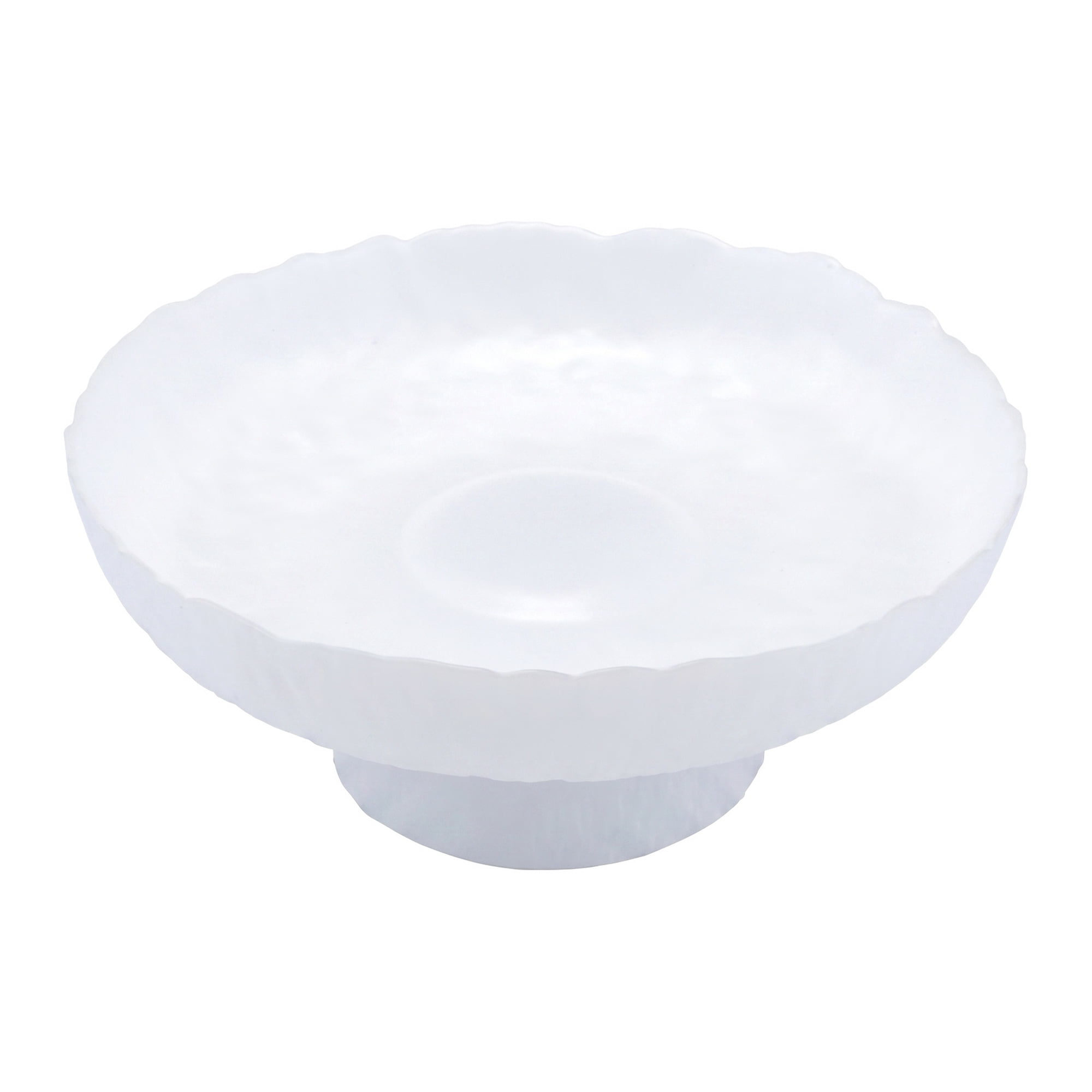 Unique Bargains Fluted Pedestal Bowl for Counter Ribbed Bowl White 80.7"L x 8.1"W x 3.2"H