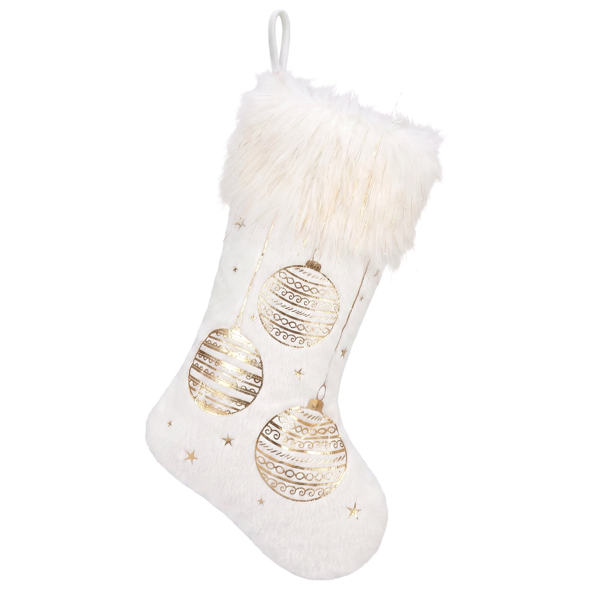 Unique Bargains Foil Christmas Stocking Double Layer Metallic Crystal Sock Ball 16"