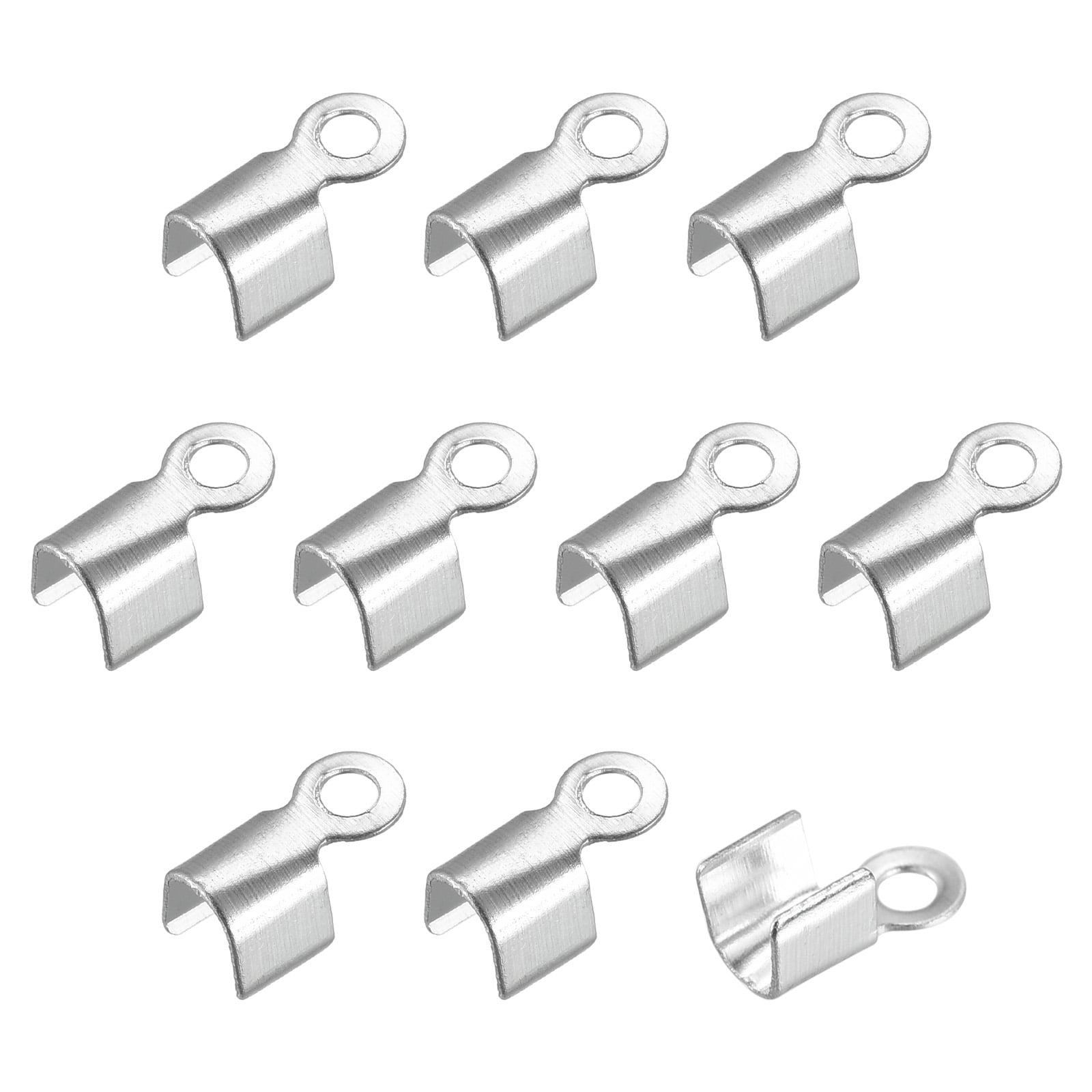 Unique Bargains Fold Over Cord Ends Terminators Crimp Cap Clasp Tips for Craft 3x6mm