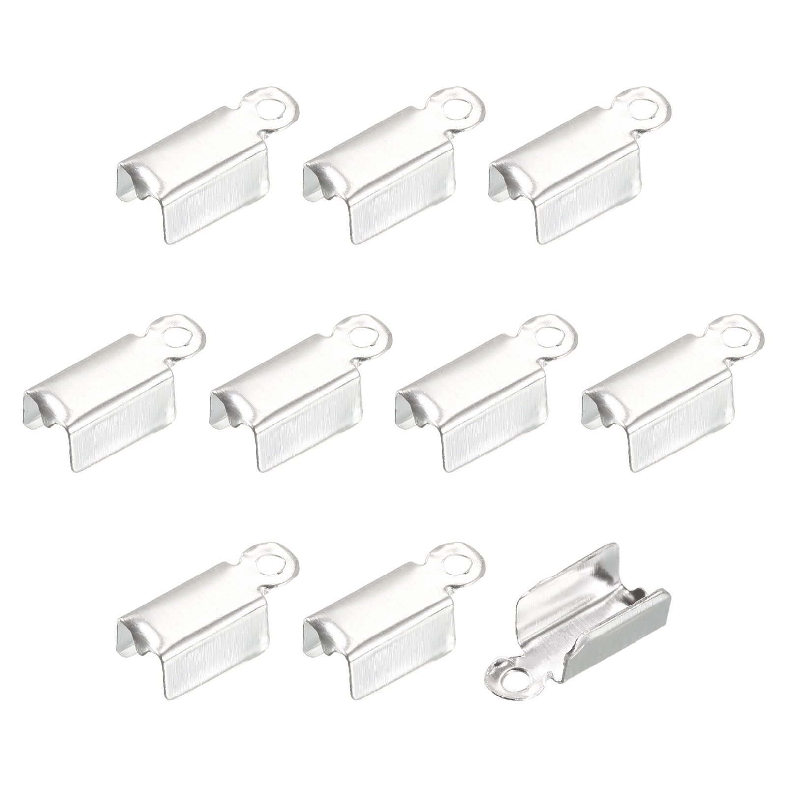 Unique Bargains Fold Over Cord Ends Terminators Crimp Cap Clasp Tips for Craft 4.5x11mm