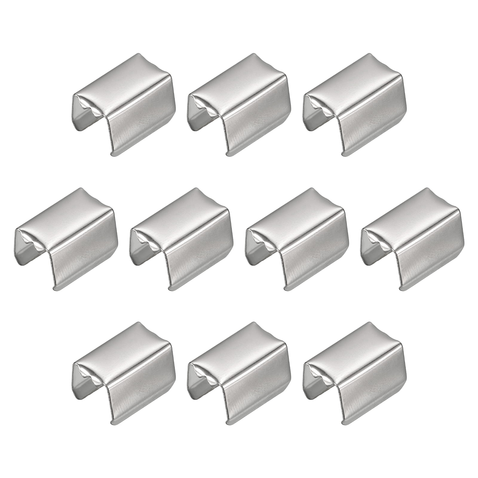 Unique Bargains Fold Over Crimp Cap Ribbon Crimp Ends Clasp Tips Silver 10 x 6mm