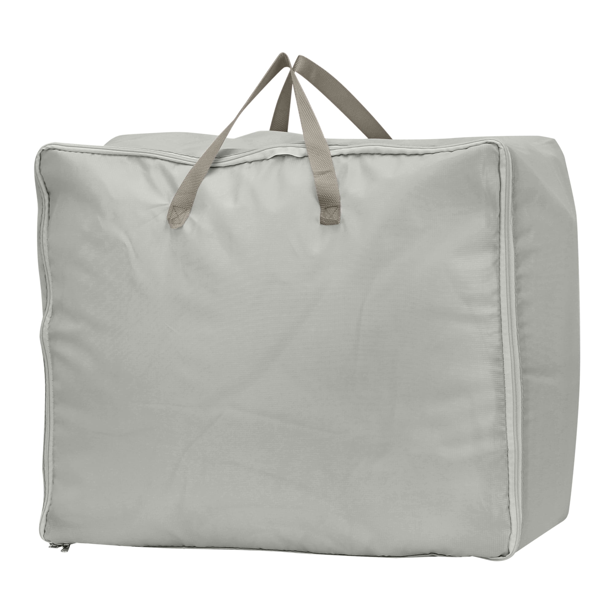 Unique Bargains Foldable Clothes Storage Bags with Handles Grey 23.5*19.5*11in