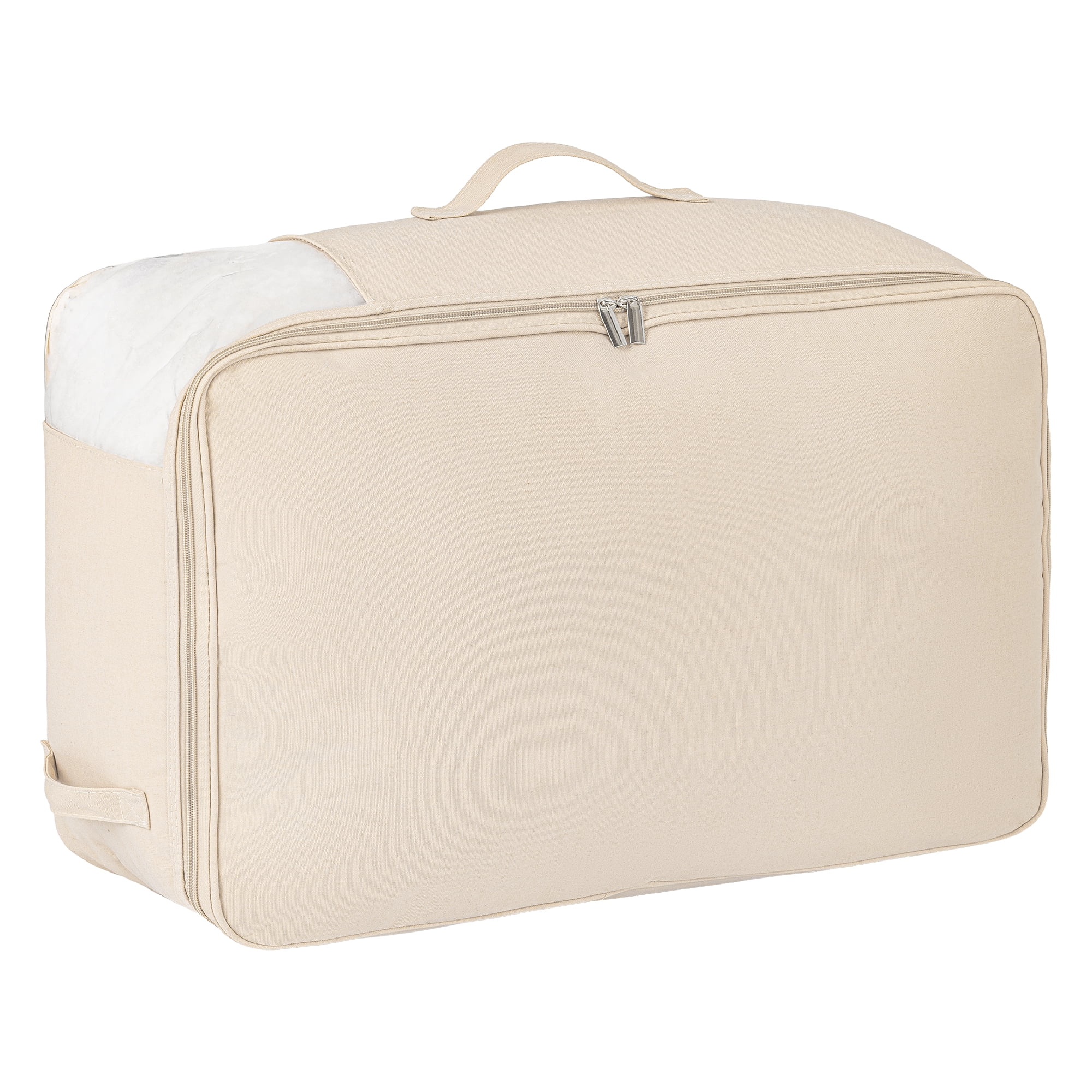 Unique Bargains Foldable Clothing Storage Bag for Comforters Beige 21.3"x12.6"x7.9"