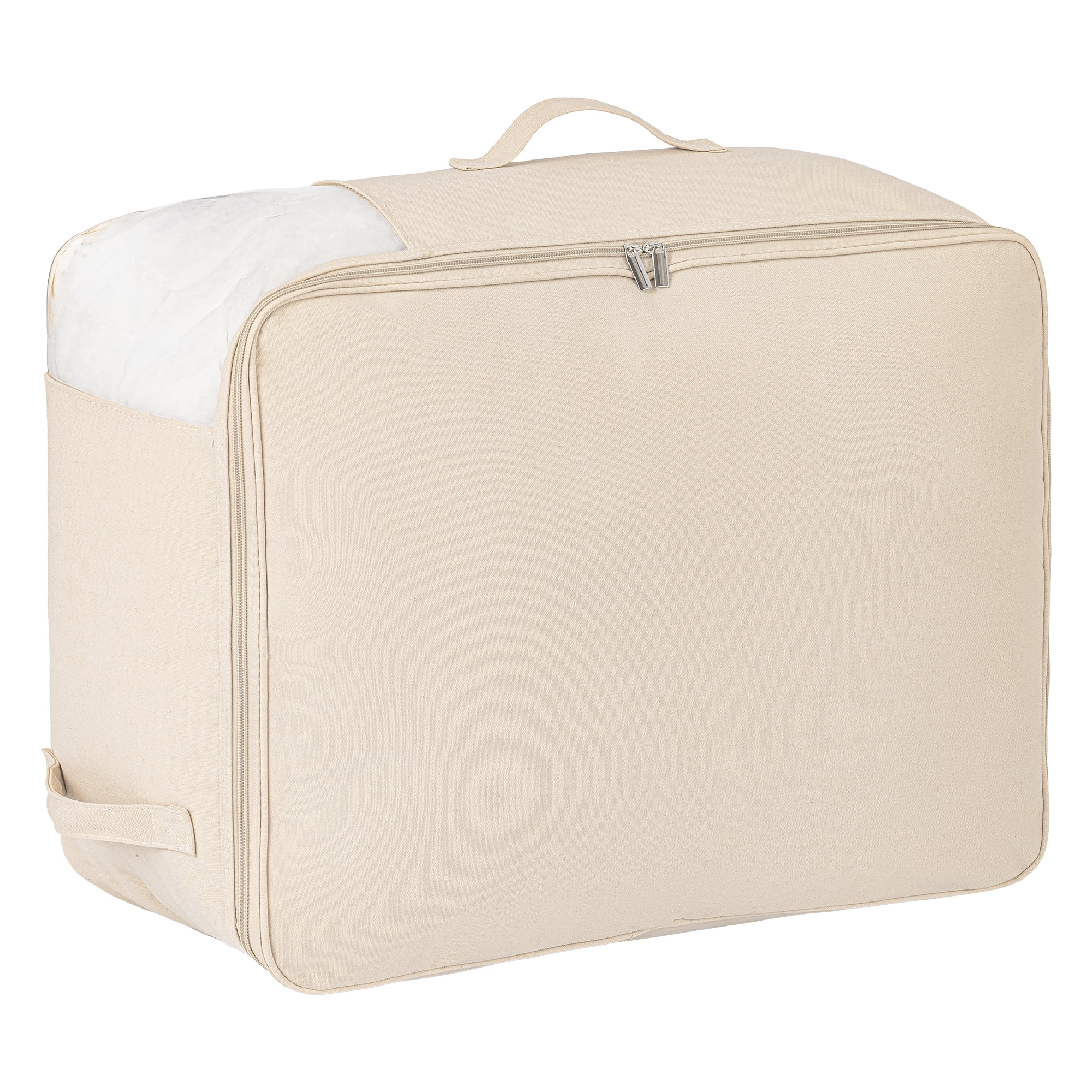 Unique Bargains Foldable Clothing Storage Bag for Comforters Beige 21.3"x16.5"x11.8"