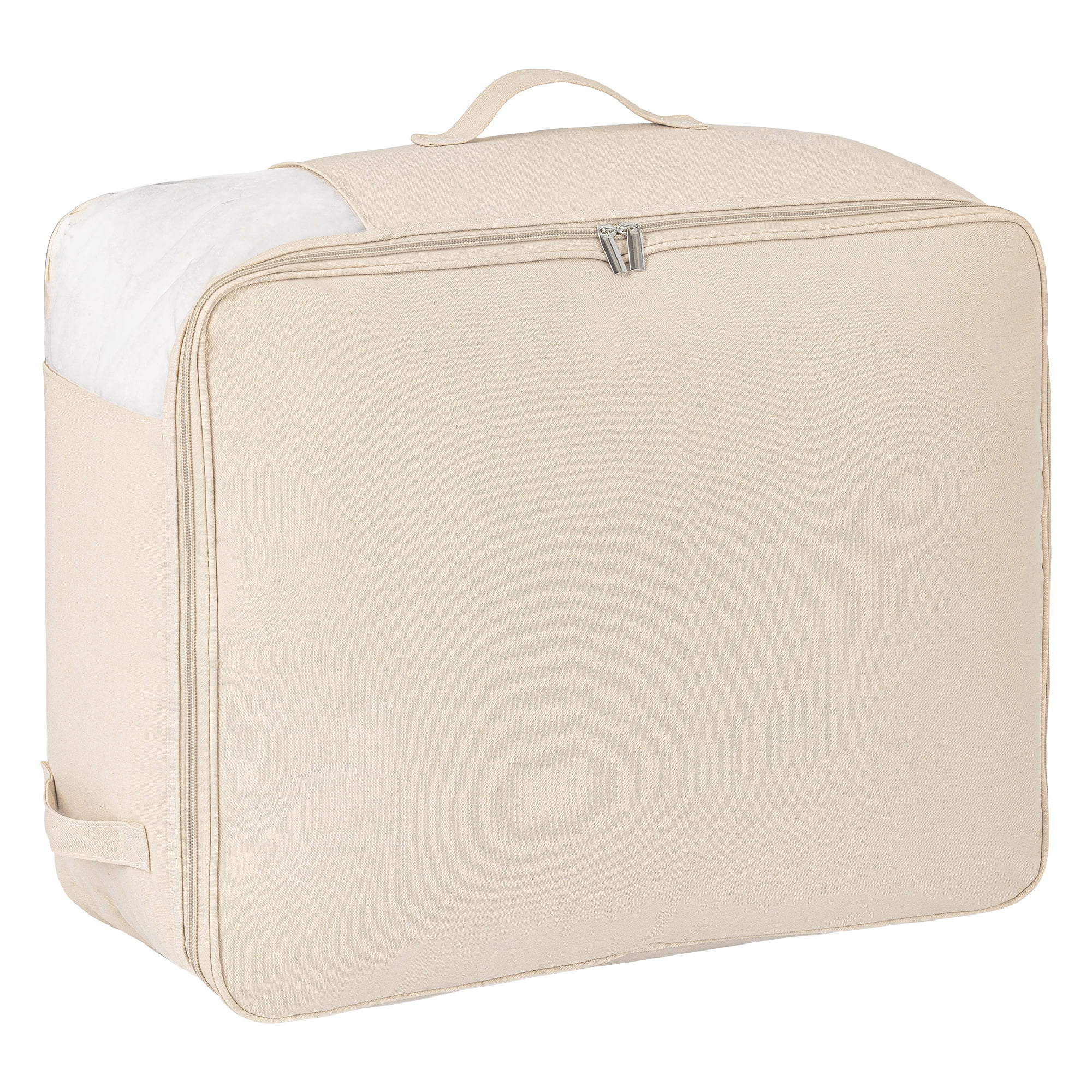 Unique Bargains Foldable Clothing Storage Bag for Comforters Beige 21.3"x16.5"x7.9"