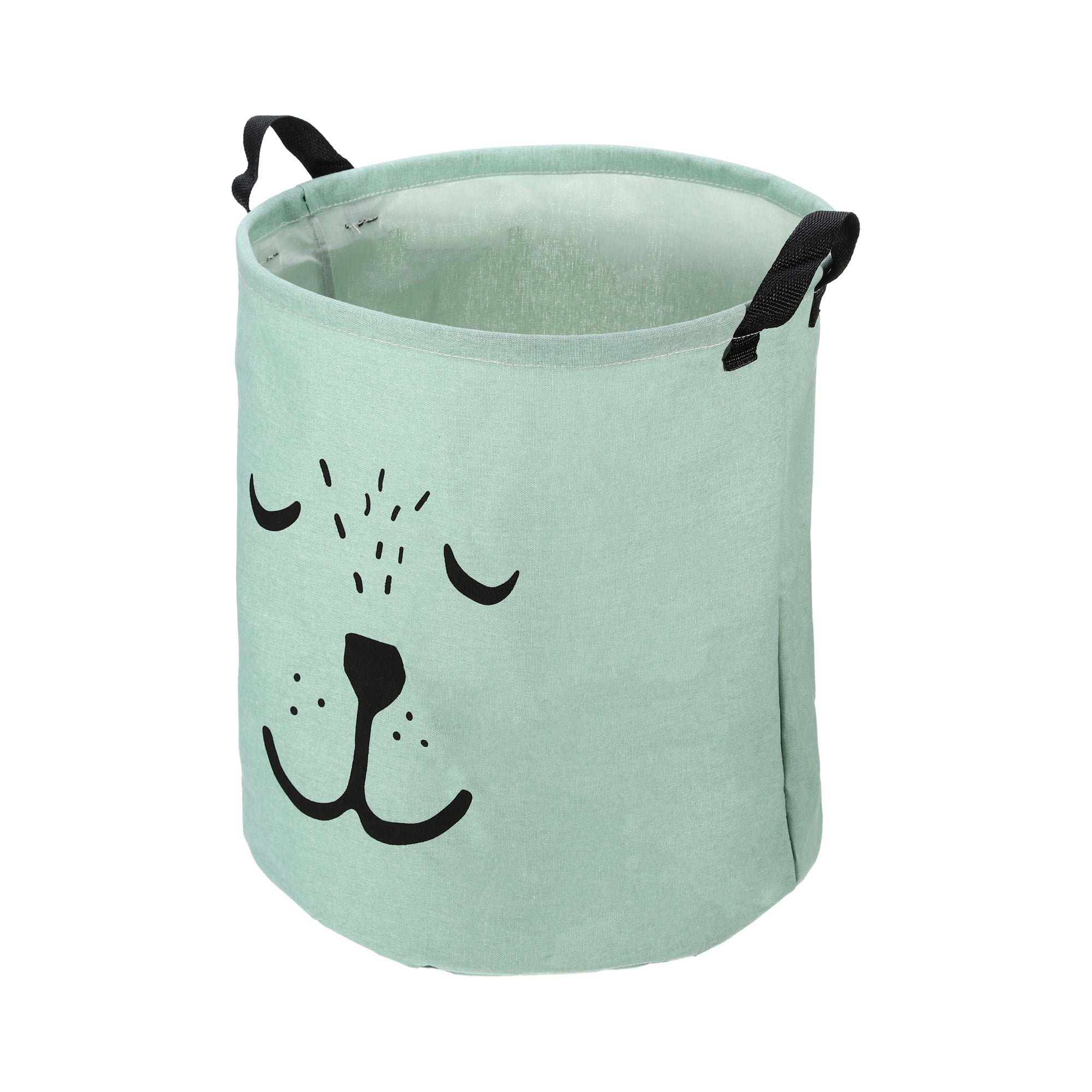 Unique Bargains Foldable Cylindrical Laundry Basket 15.75"x13.78" 40L Green 1 Pc