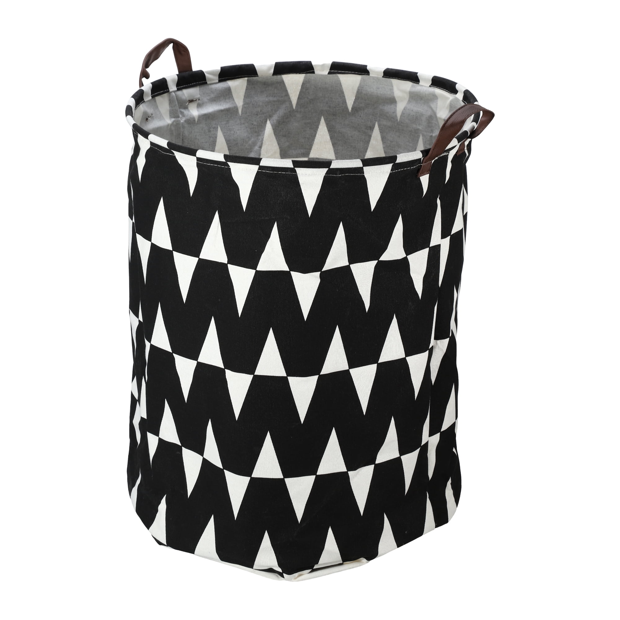 Unique Bargains Foldable Cylindrical Laundry Basket 19.69"x15.75" 60L Black