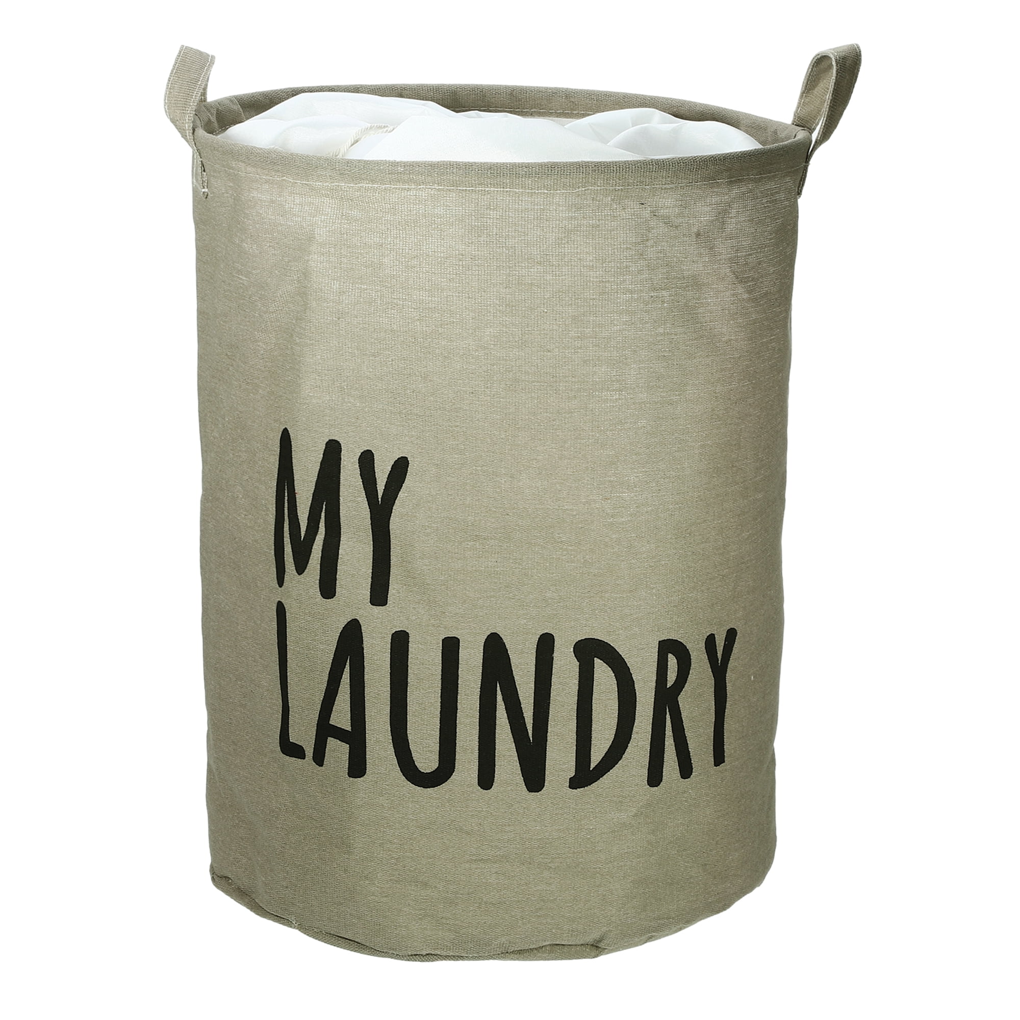 Unique Bargains Foldable Laundry Basket with Handle 1 Pc Gray-15.75"x19.69"