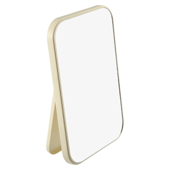 Unique Bargains Foldable Makeup Mirror Dressing Desk Bedroom Portable Mirror for Girl Women Beige