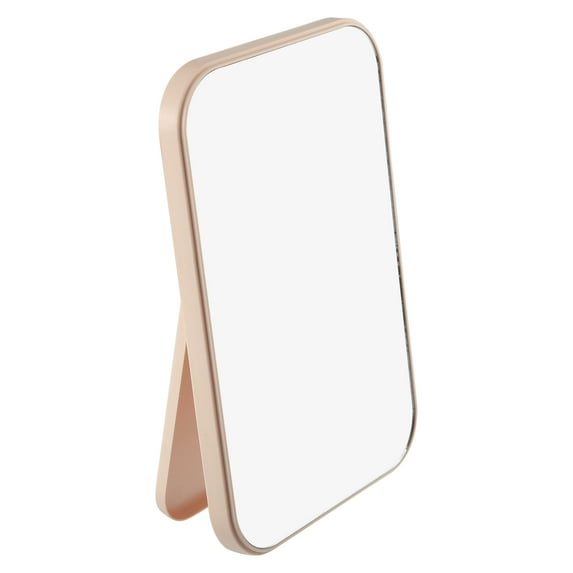 Unique Bargains Foldable Makeup Mirror Dressing Desk Bedroom Portable Mirror for Girl Women Pink