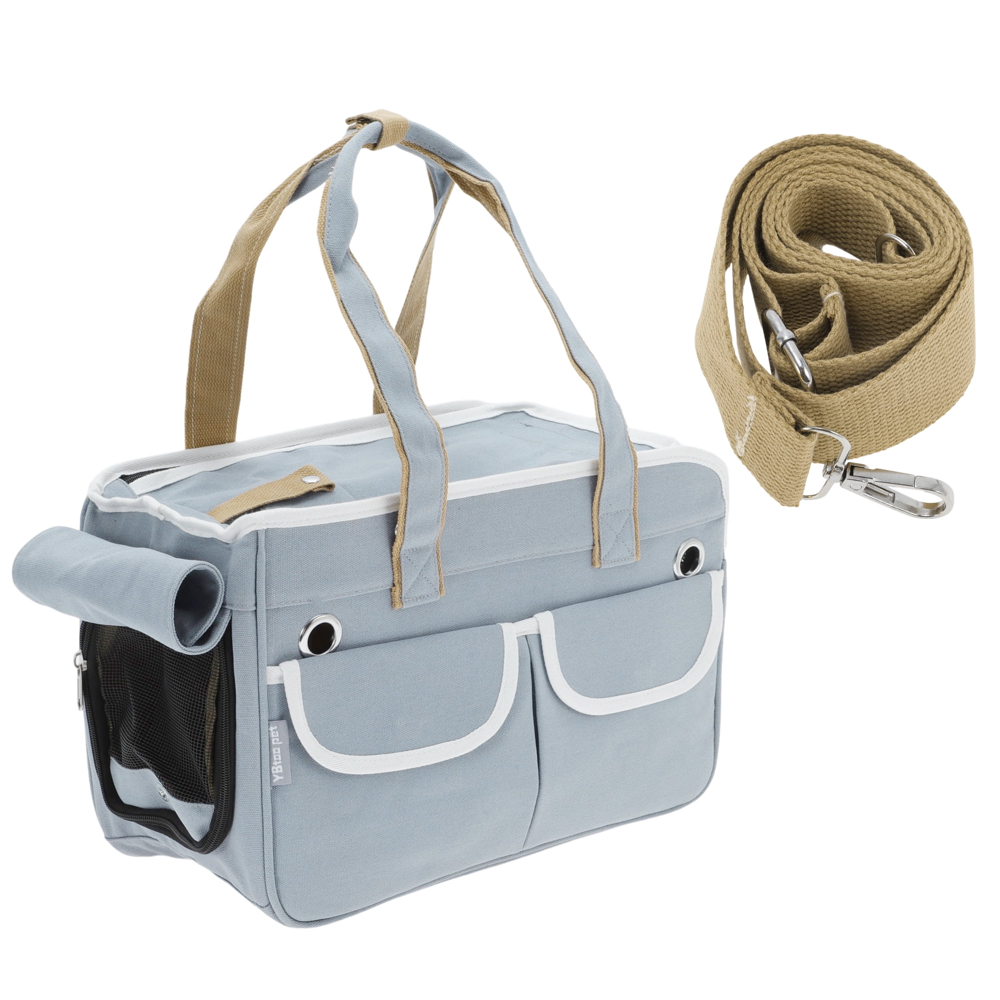Unique Bargains Foldable Pet Carrier Bag with Removable Mat Blue