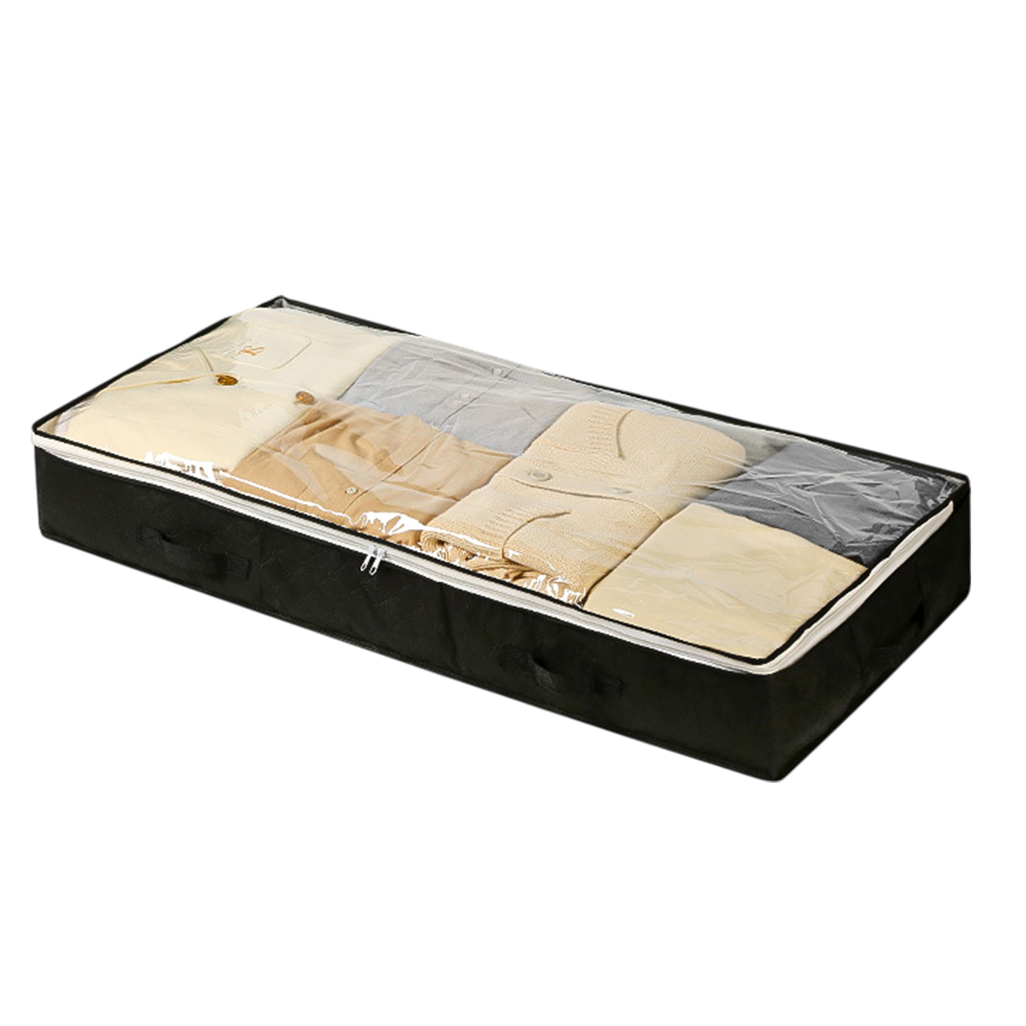 Unique Bargains Foldable Storage Bag Storage Bins 39.37"x19.69"x5.91" 1 Pc Black