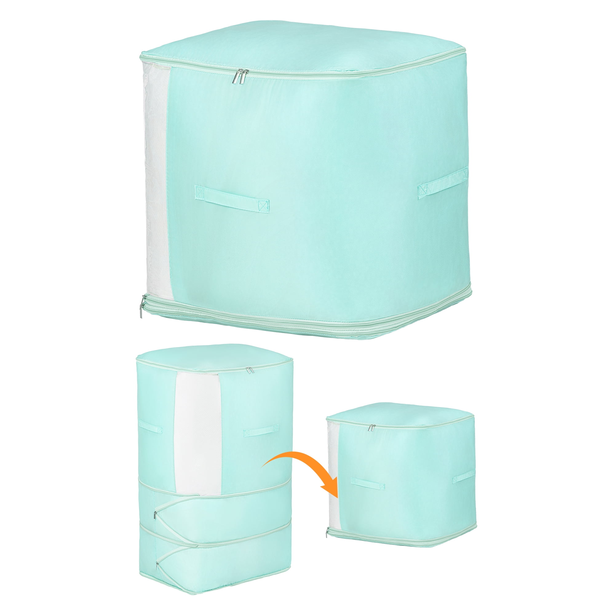 Unique Bargains Foldable Storage Bag for Organizing Bedroom Green 21.3"x16.5"x35.4"