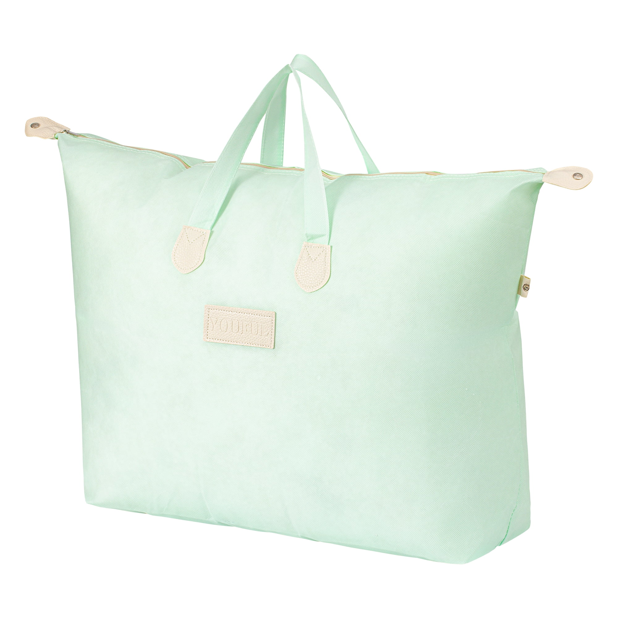 Unique Bargains Foldable Storage Bag for ClothesOrganizing Bedroom Green 31.5"x10.6"x22"