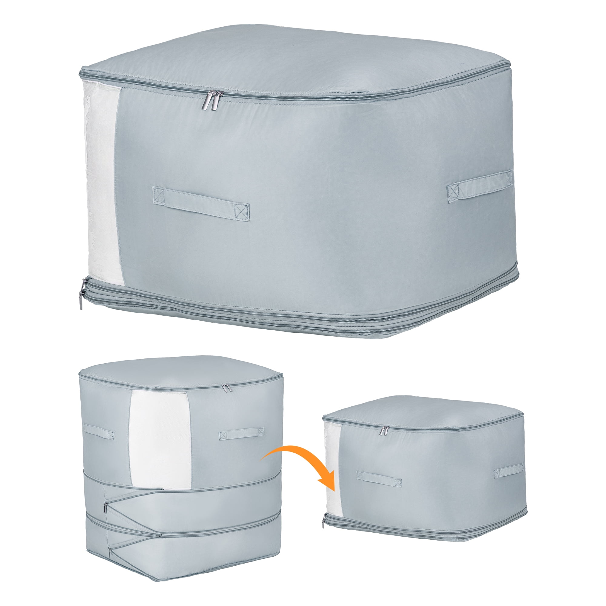 Unique Bargains Foldable Storage Bag for Organizing Bedroom Grey 21.3"x16.5"x23.6"