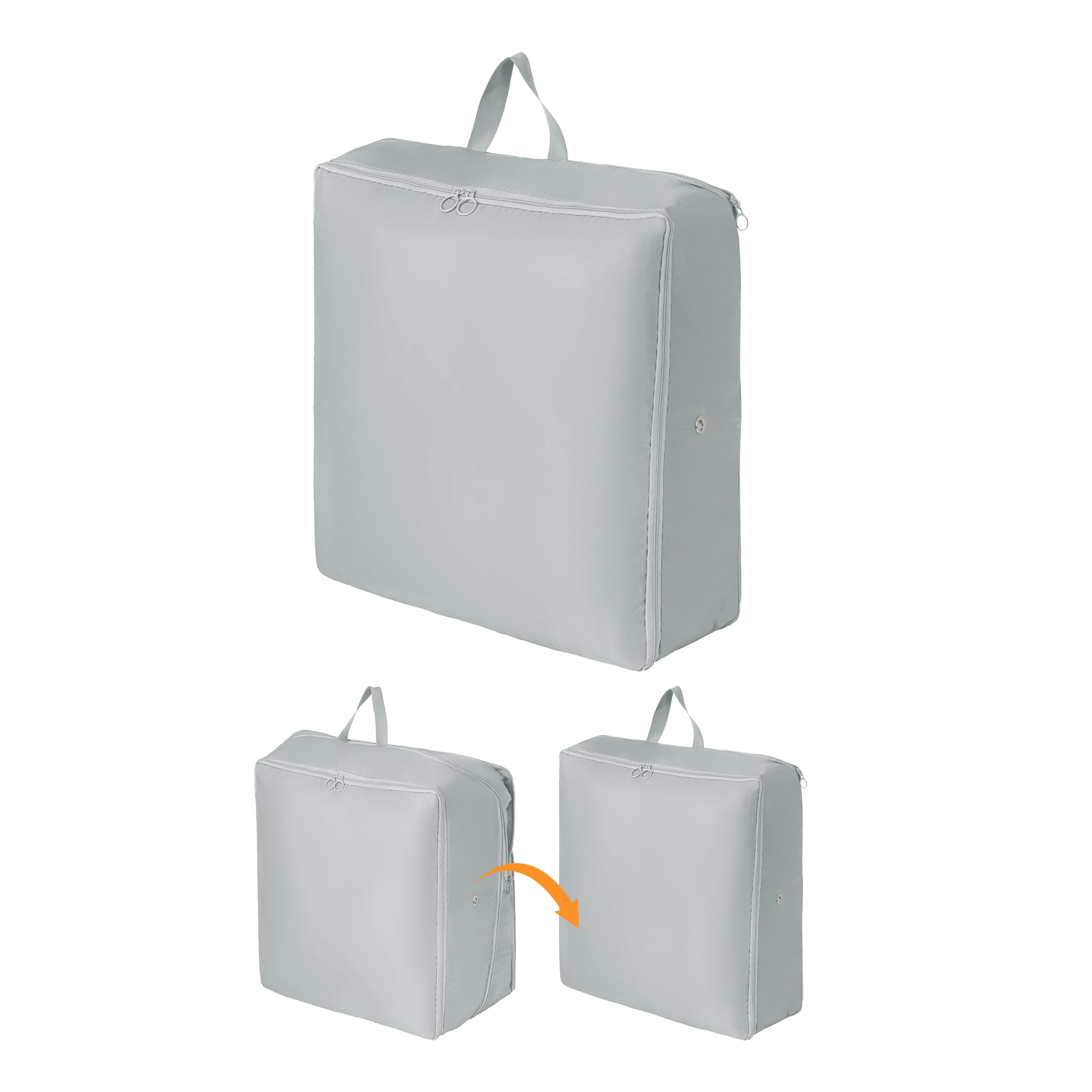 Unique Bargains Foldable Storage Bags Ideal for Organizing Bedroom Grey 21.3"x16.5"x23.6"
