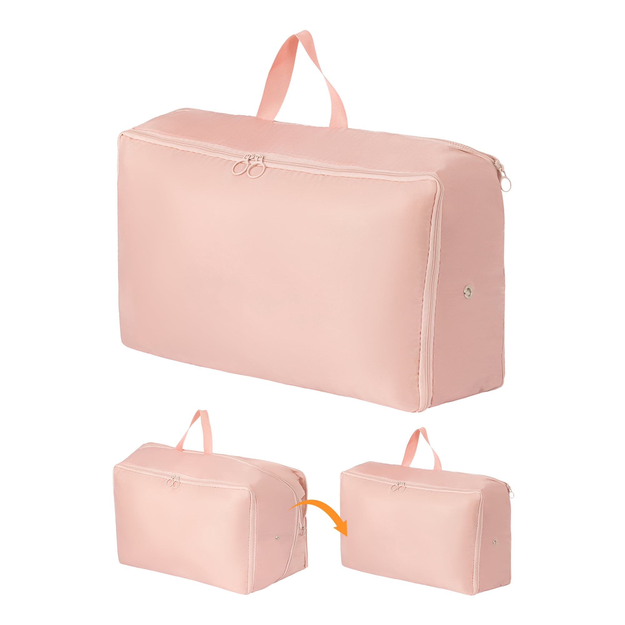 Unique Bargains Foldable Storage Bags Ideal for Organizing Bedroom Pink 21.3"x16.5"x11.8"