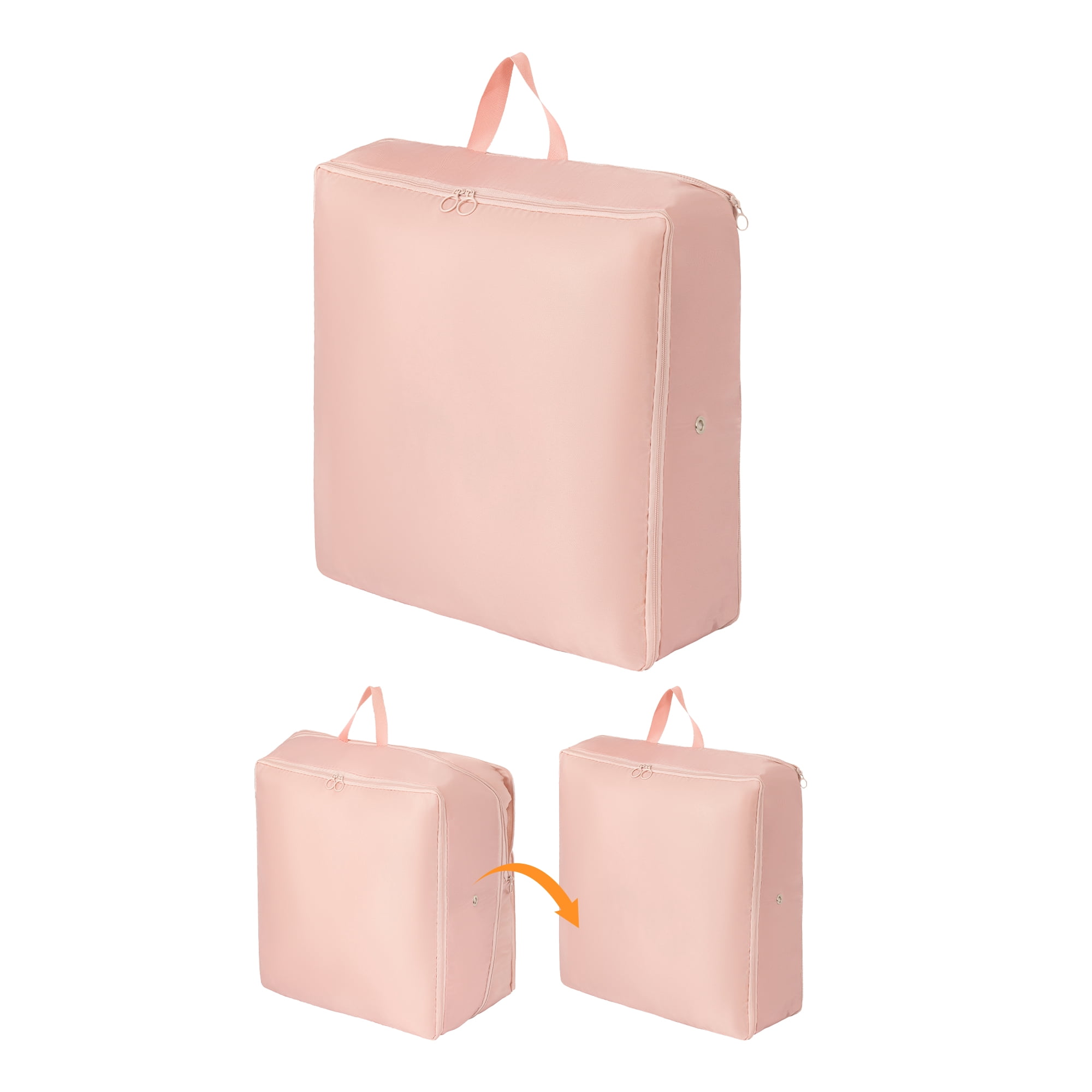 Unique Bargains Foldable Storage Bags Ideal for Organizing Bedroom Pink 21.3"x16.5"x23.6"