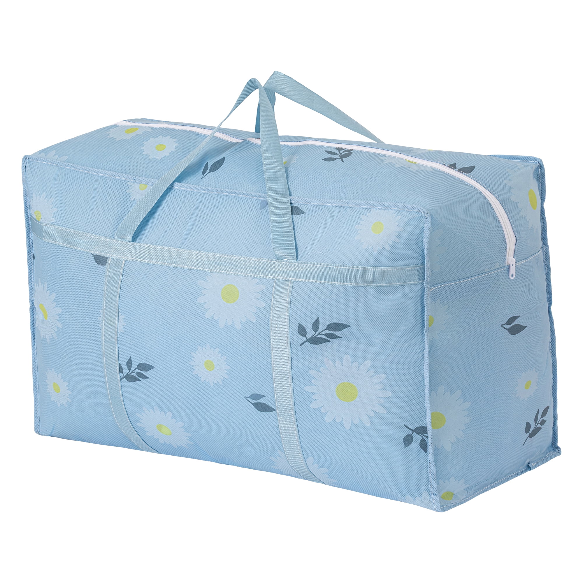 Unique Bargains Foldable Storage Bags for Organizing Livingroom Blue 18.5"x9.8"x11.8"