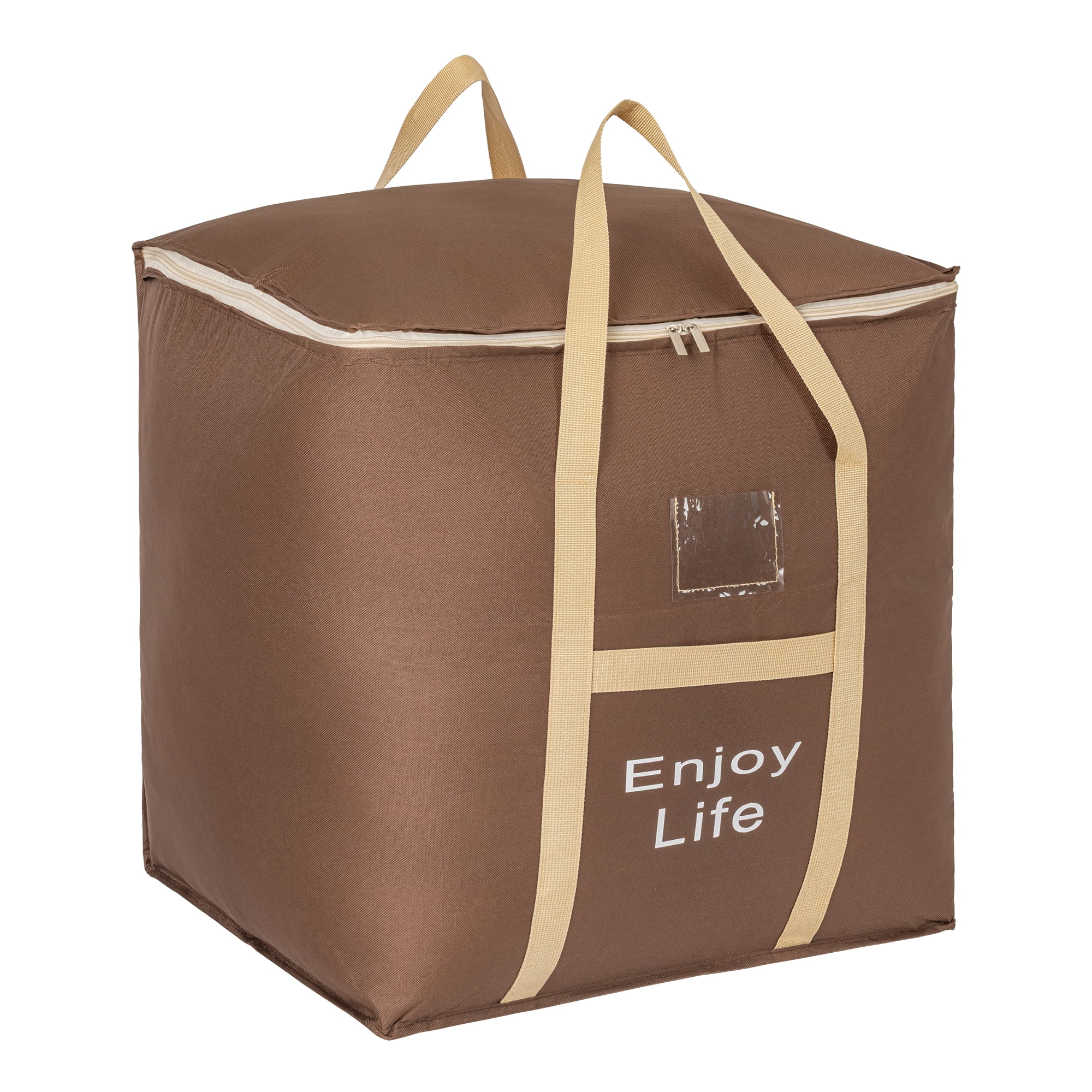 Unique Bargains Foldable Storage Bags for Storing Clothing Brown 19.7"x15.7"x19.7"
