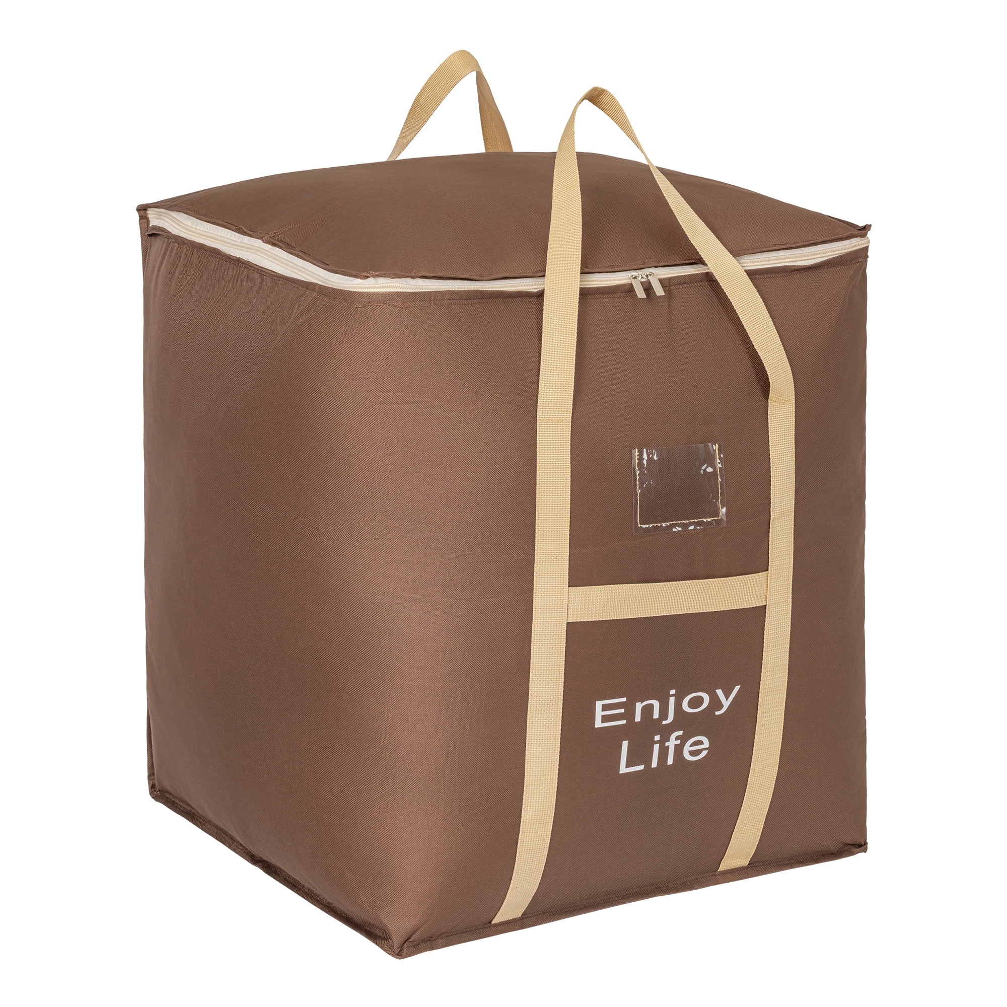 Unique Bargains Foldable Storage Bags for Storing Clothing Brown 19.7"x19.7"x23.6"