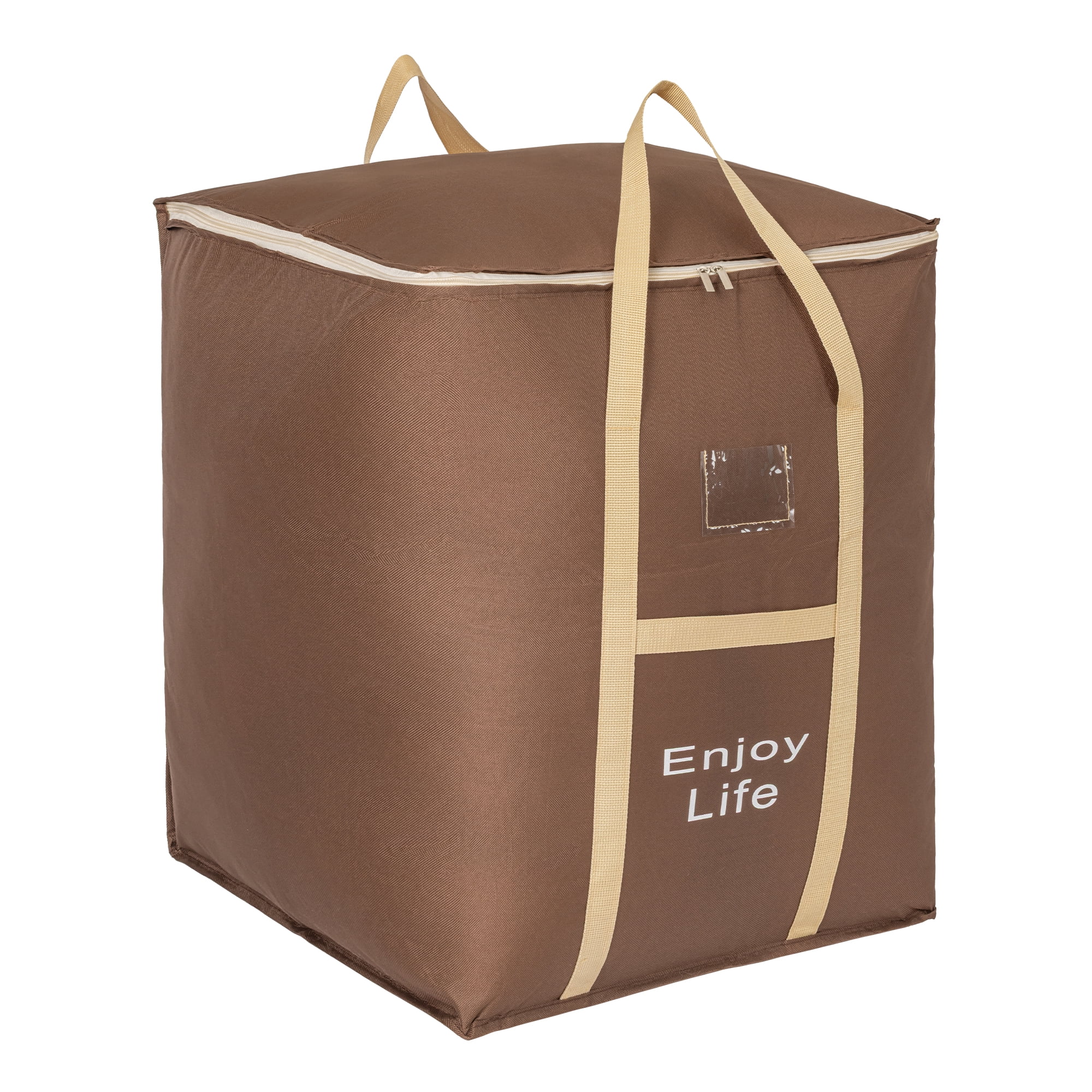 Unique Bargains Foldable Storage Bags for Storing Clothing Brown 19.7"x23.6"x27.6"