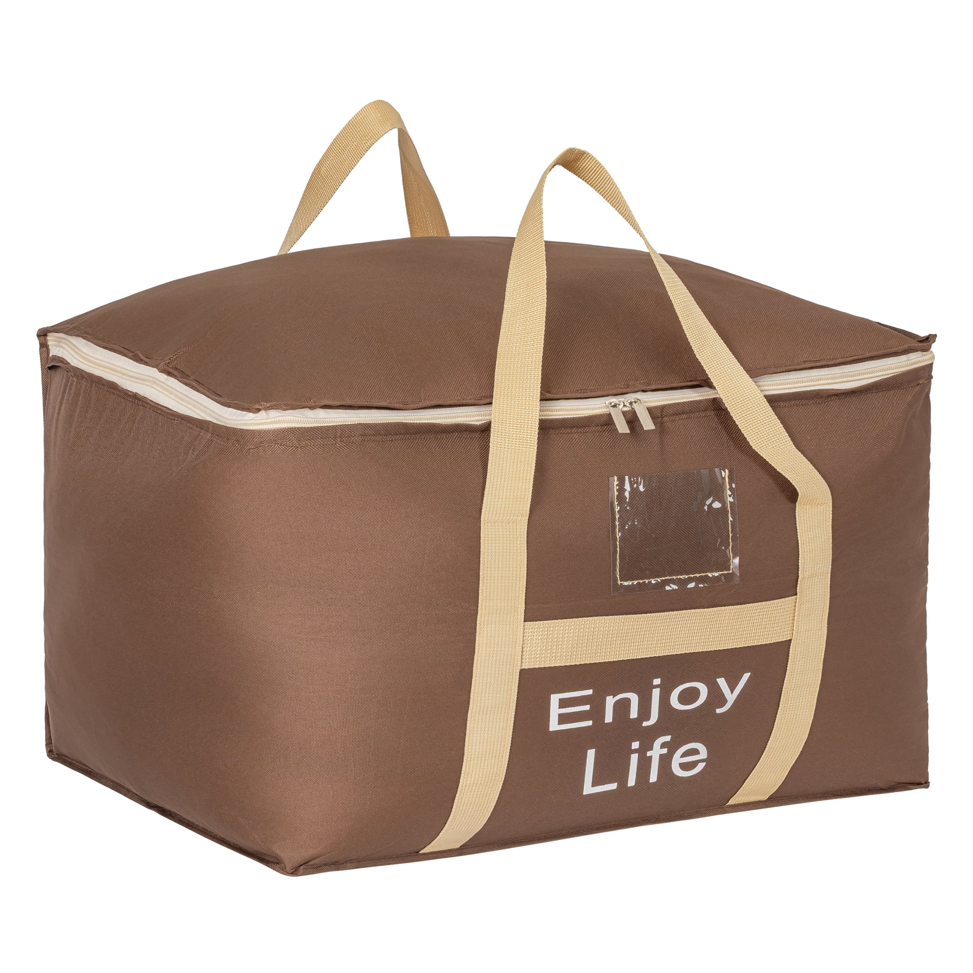 Unique Bargains Foldable Storage Bags for Storing Clothing Dark Brown 13.4"x9.4"x7.5"