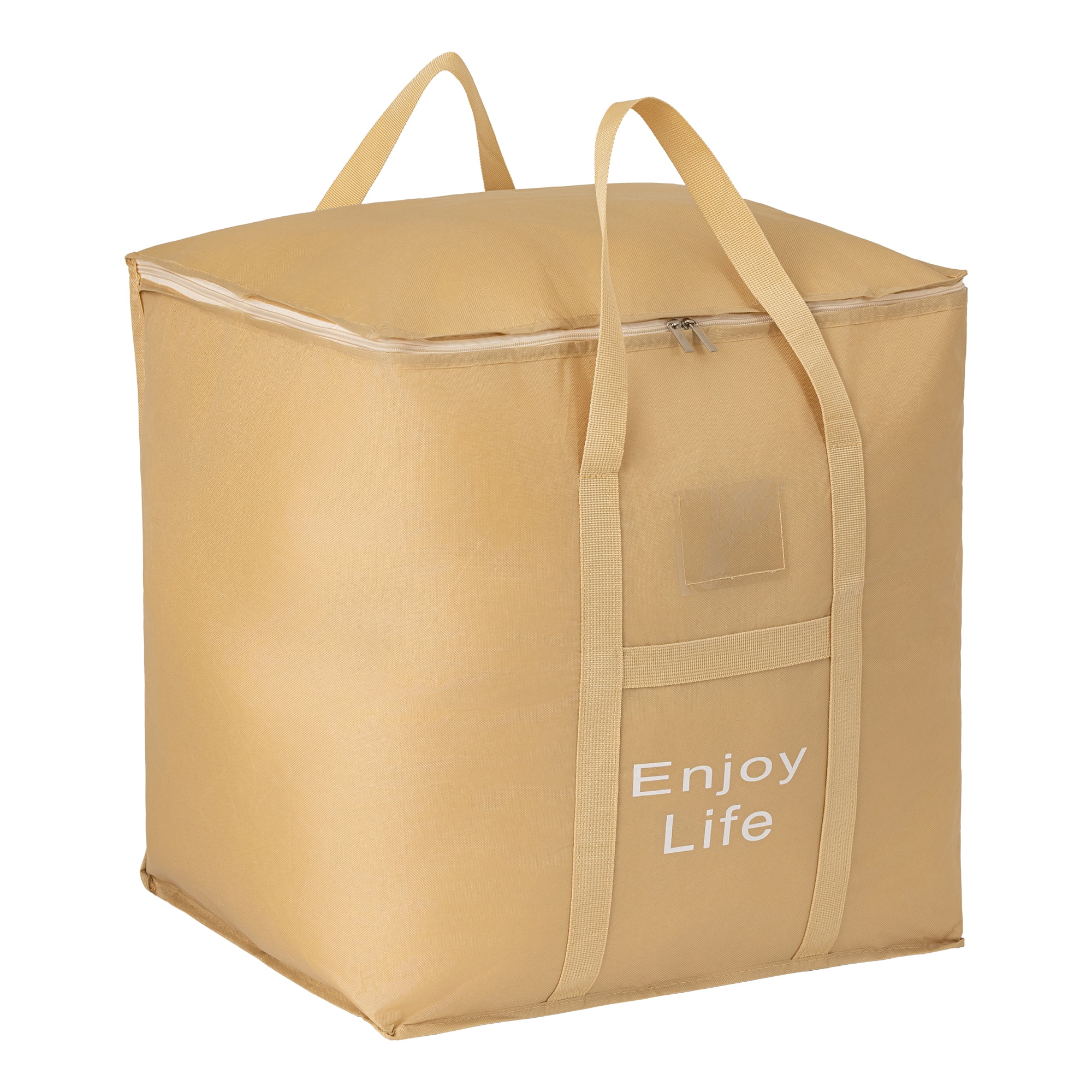 Unique Bargains Foldable Storage Bags for Storing Clothing Light Brown 19.7"x15.7"x19.7"