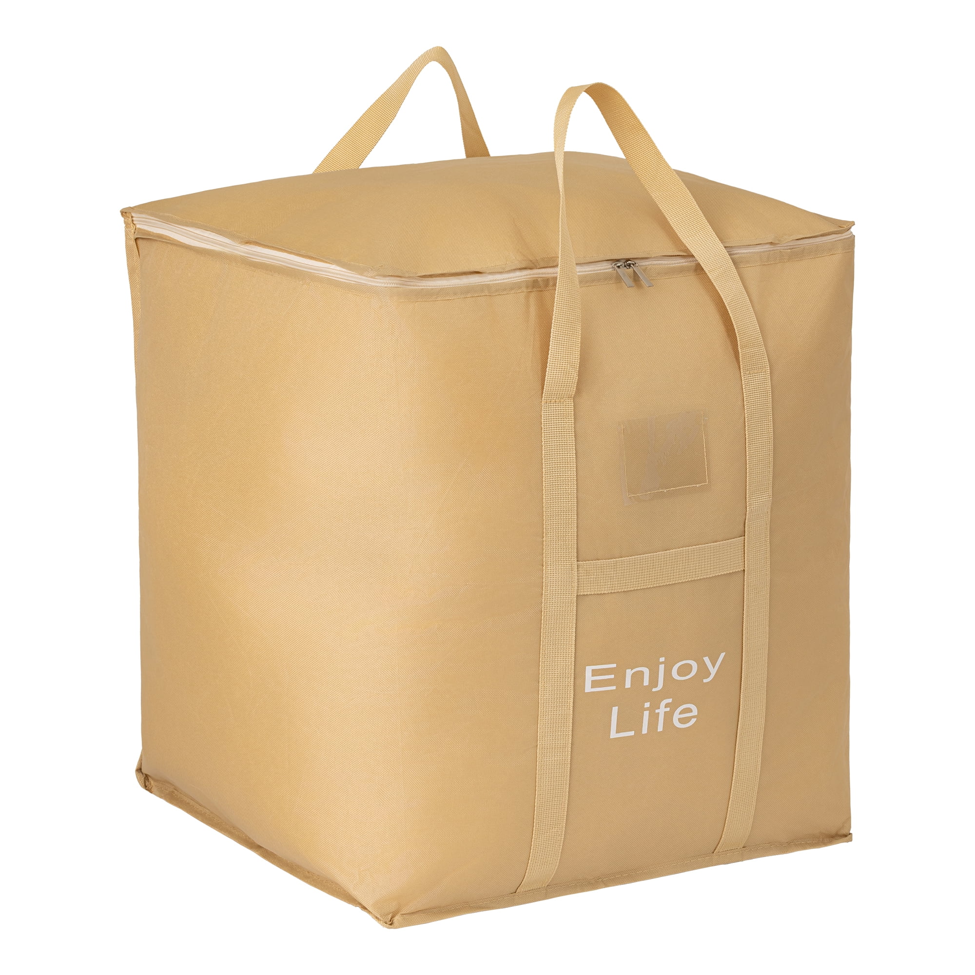 Unique Bargains Foldable Storage Bags for Storing Clothing Light Brown 19.7"x19.7"x23.6"