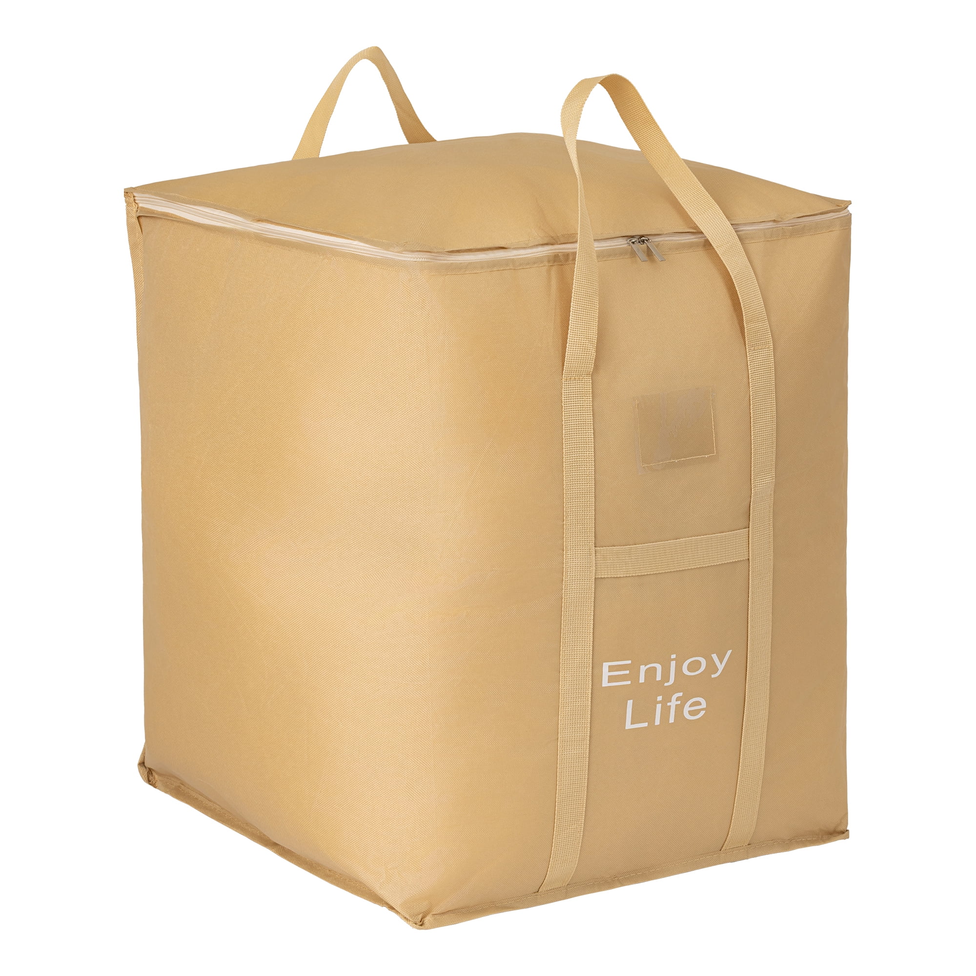 Unique Bargains Foldable Storage Bags for Storing Clothing Light Brown 19.7"x23.6"x27.6"