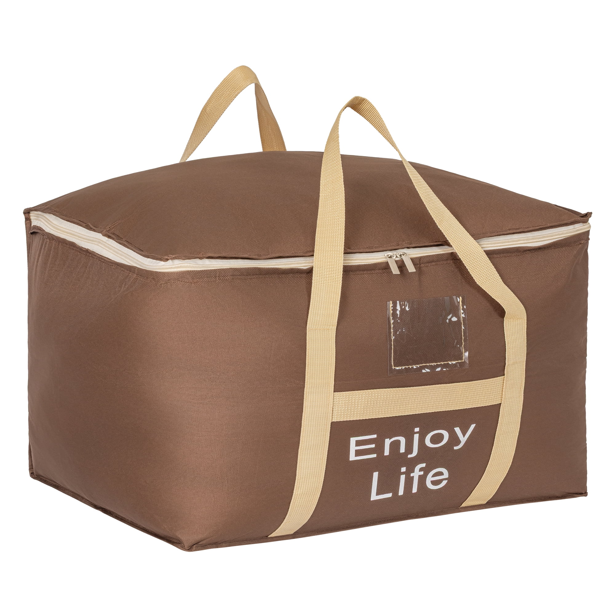 Unique Bargains Foldable Storage Bags for Storing Clothingg Brown 17.7"x13"x9.8"