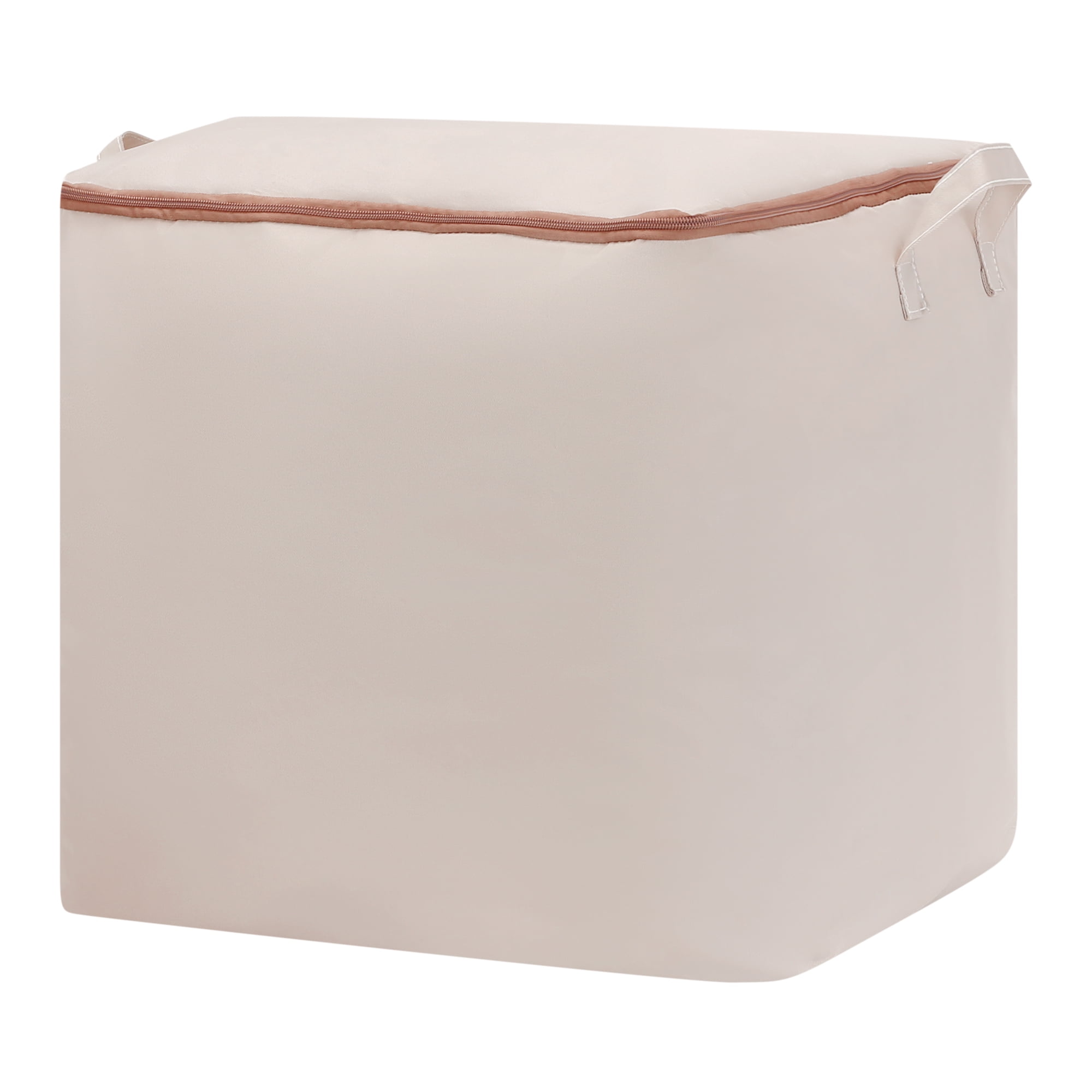 Unique Bargains Foldable Storage Bags w Handles for Closet Organizers Kakhi 19x19x19in