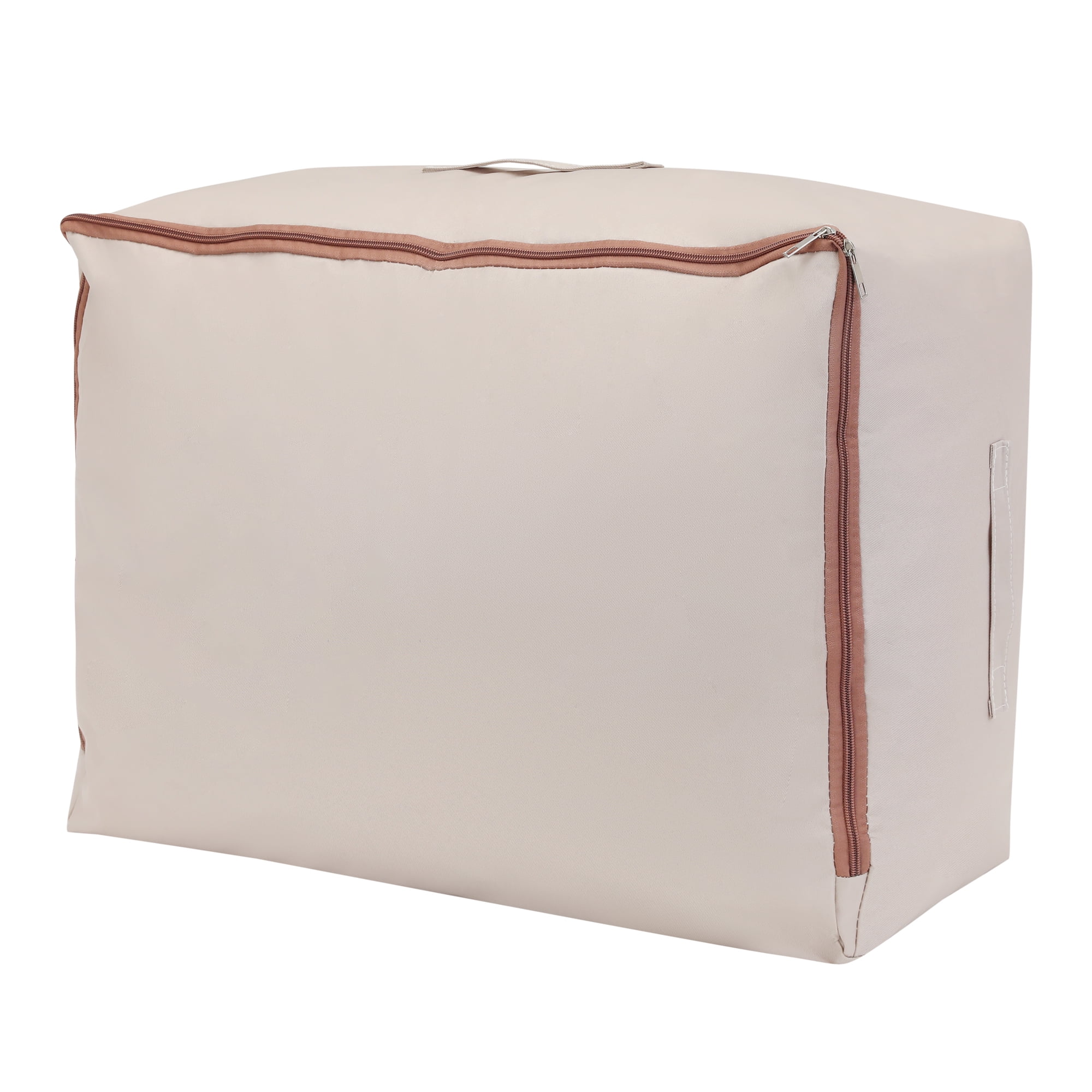 Unique Bargains Foldable Storage Bags w Handles for Closet Organizers Kakhi 23.5x17x11in