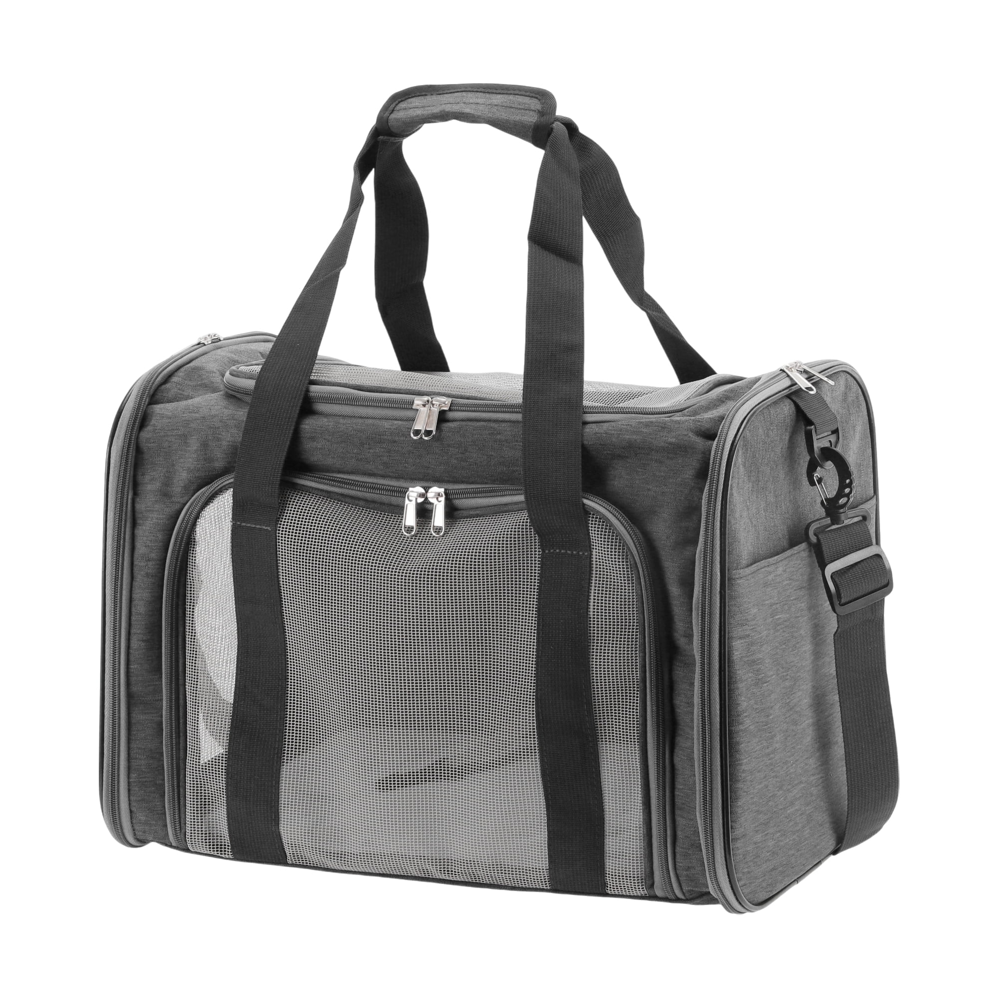 Unique Bargains Foldable Transport Box with Removable Plush Mat Gray
